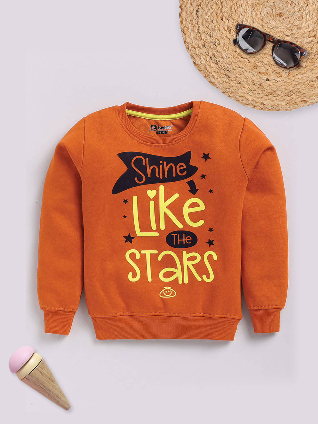     			Eteenz Pack of 1 Girls Fleece Sweatshirt ( Rust )