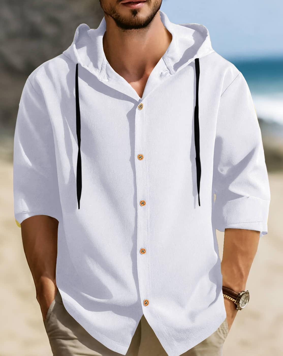 Eyebogler Cotton Blend Relaxed Fit Solids Full Sleeves Men's Casual Shirt - White ( Pack of 1 )