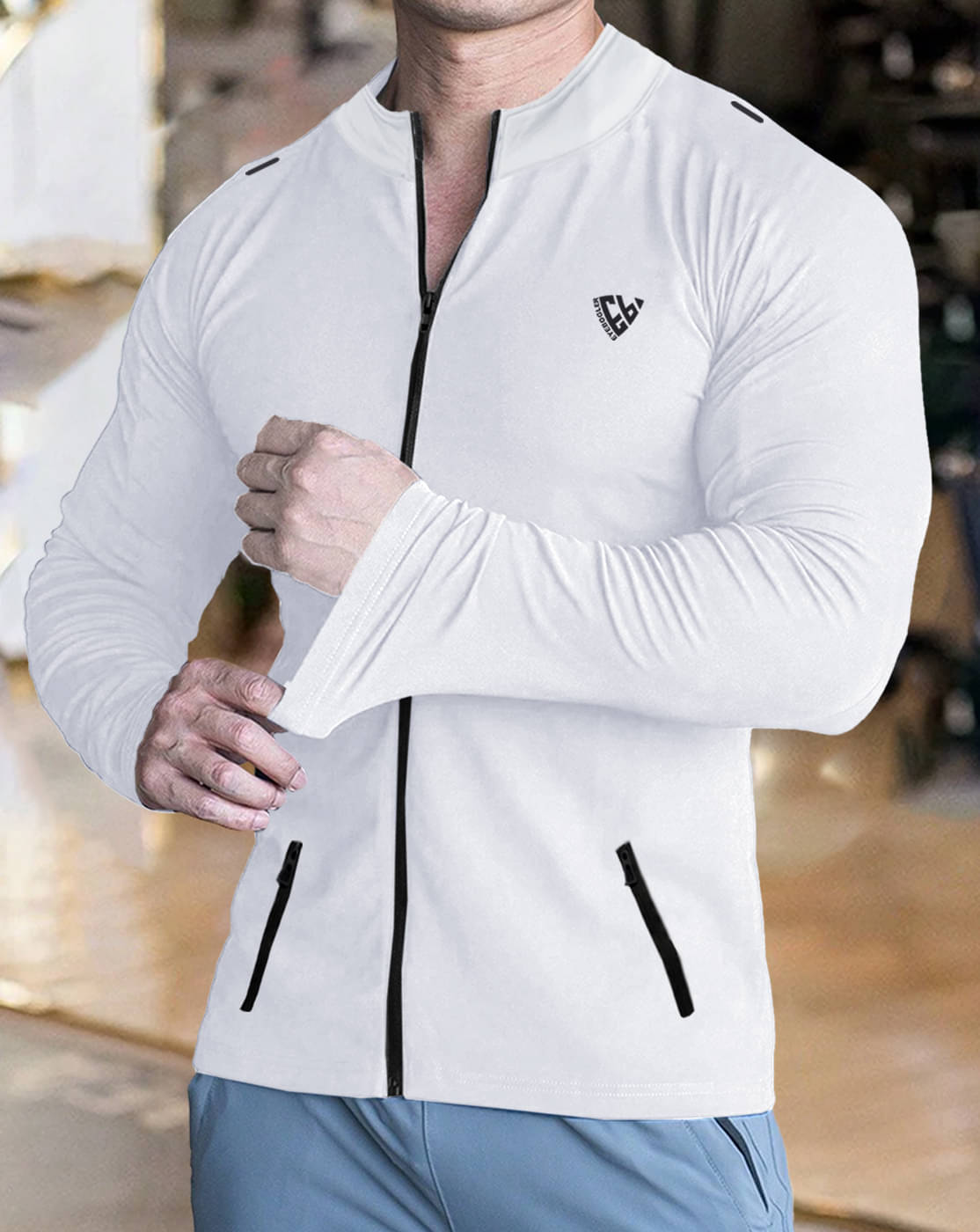     			Eyebogler Men Polyester Regular Fit Colorblock T-Shirt ( White )