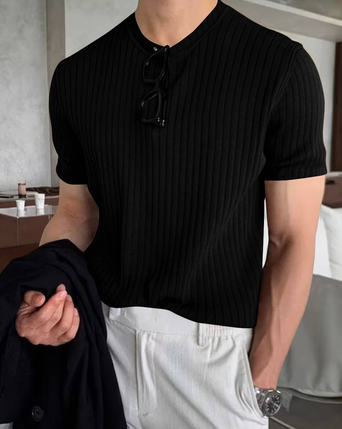 Eyebogler Men Polyester Relaxed Fit Solid T-Shirt ( Black ) Eyebogler Men Polyester Relaxed Fit Solid T-Shirt ( Black )