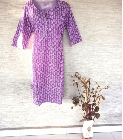 Generic Women Cotton Printed A-line Kurti ( Purple ) Generic Women Cotton Printed A-line Kurti ( Purple )