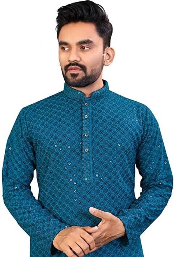 GROWWAX Blue Viscose Men's Regular Kurta ( Pack of 1 ) GROWWAX Blue Viscose Men's Regular Kurta ( Pack of 1 )