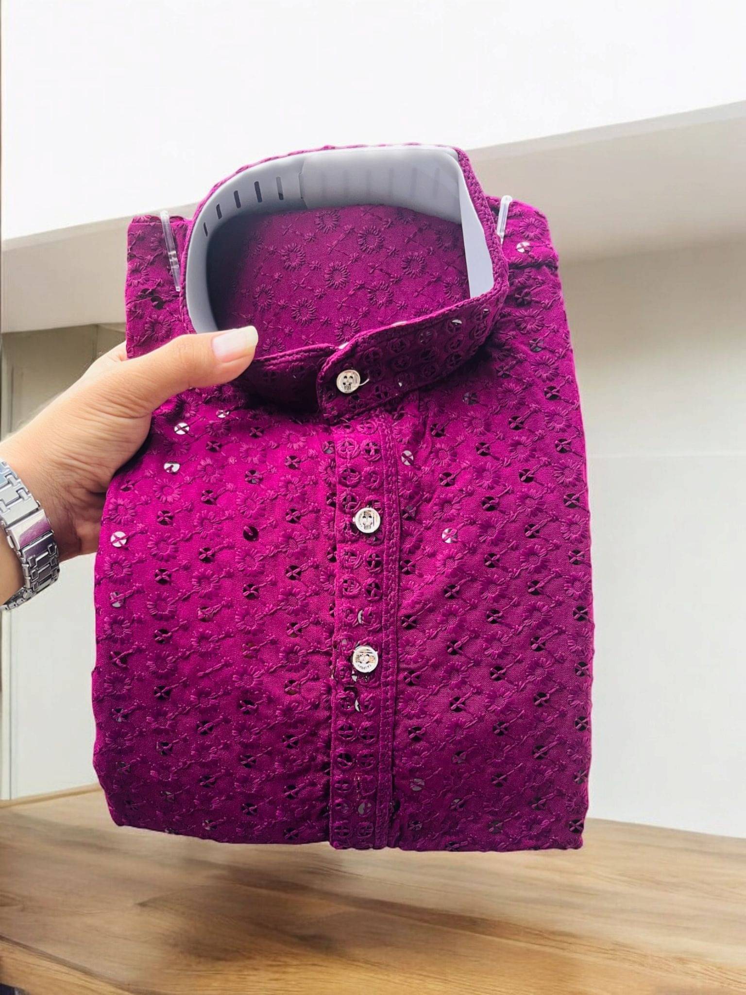     			GROWWAX Purple Viscose Men's Regular Kurta ( Pack of 1 )