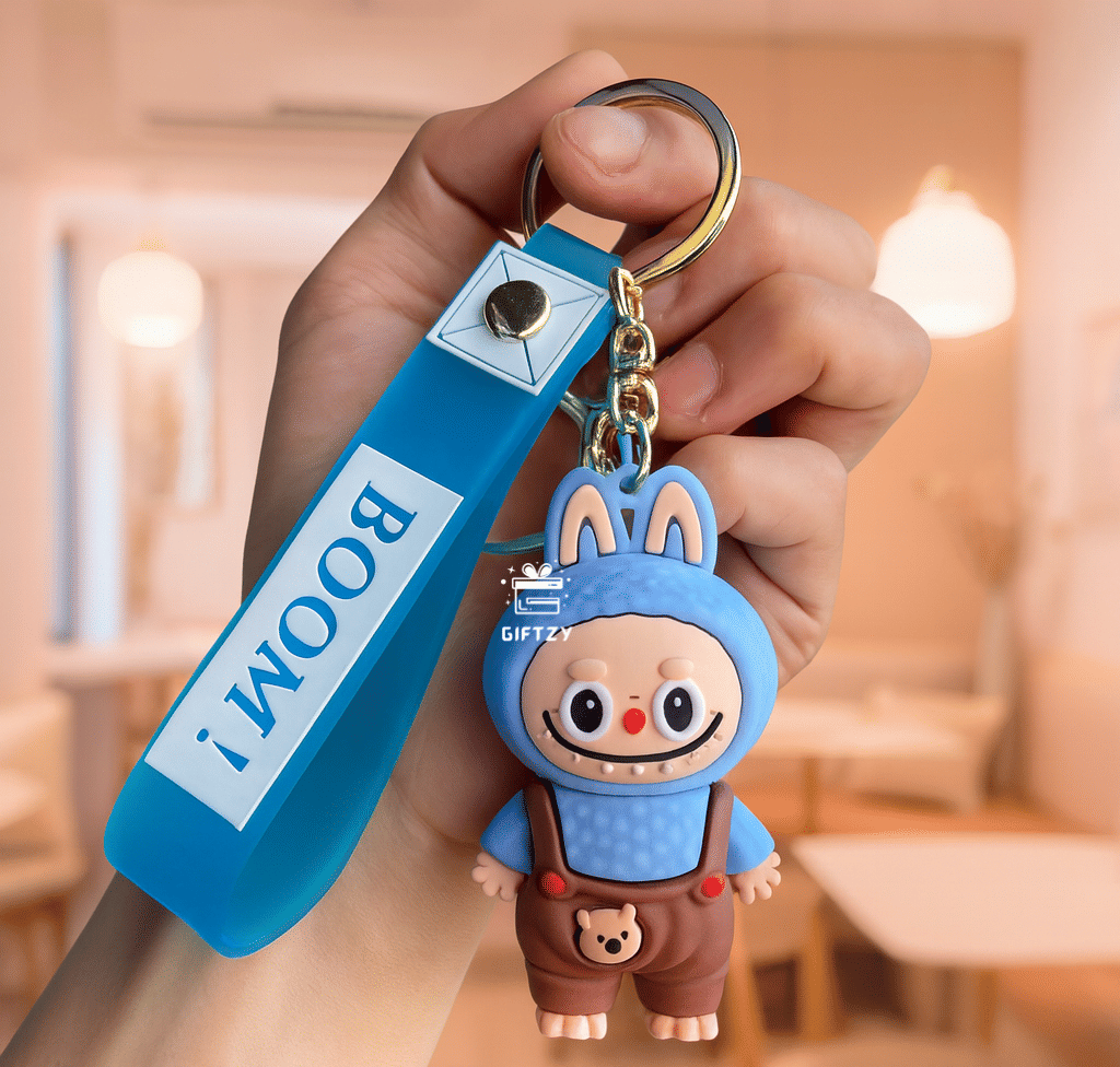    			Giftzy Labubu Doll Silicone Keychain, Cartoon Keyring, School Bag Charm, Gift for Kids Key Chain