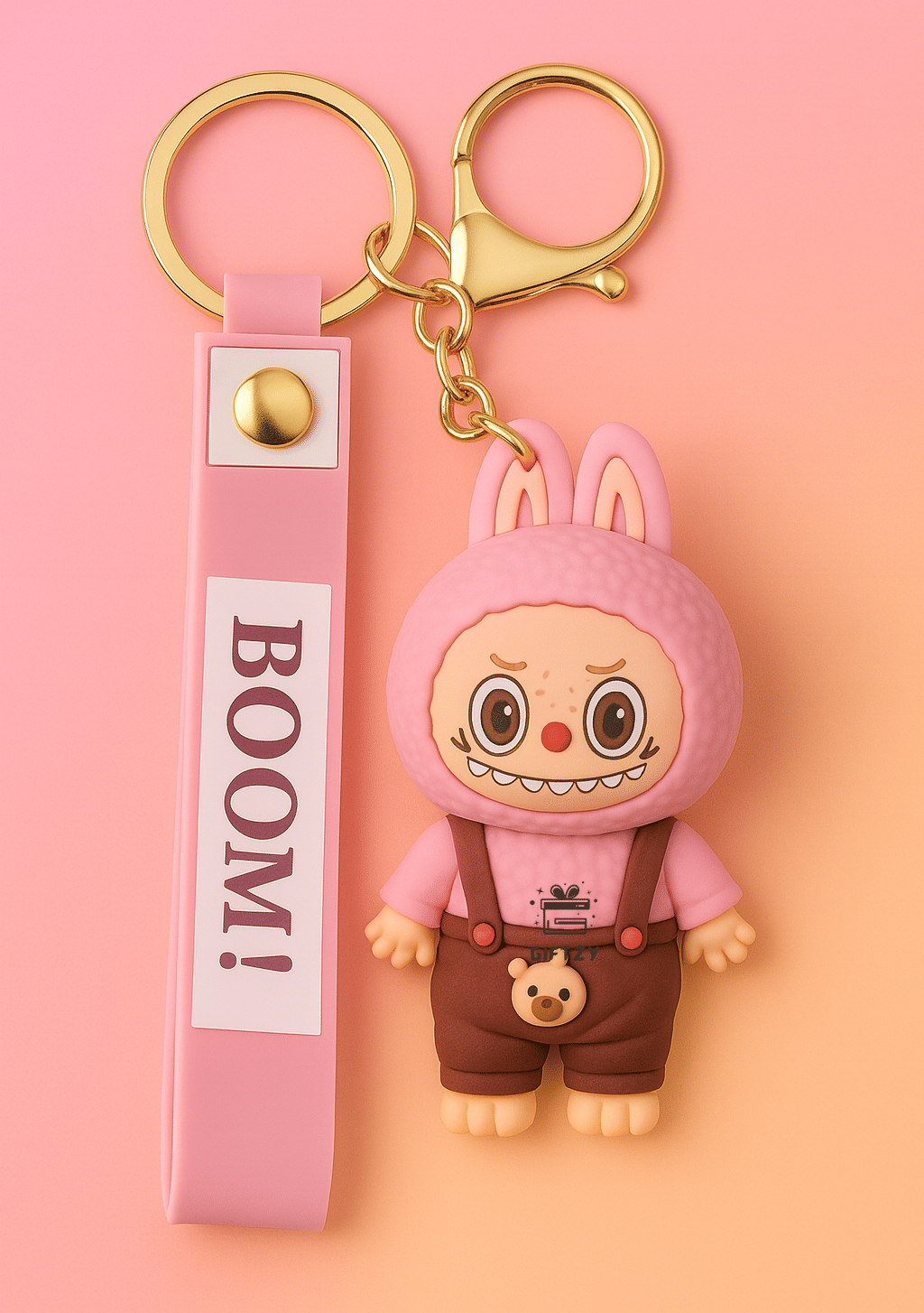     			Labubu Doll Silicone Keychain Cartoon Style Keyring, Bag Charm, Perfect for Kids Key Chain