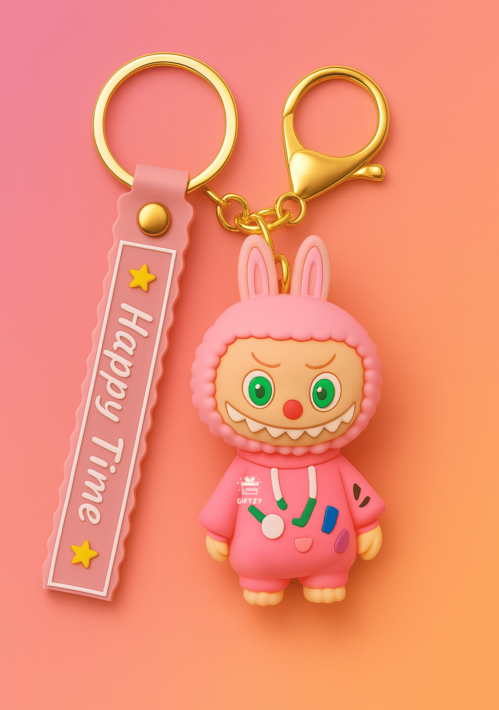     			Labubu Doll Silicone Keychain Cartoon Style Keyring, Bag Charm, Perfect for Kids Key Chain