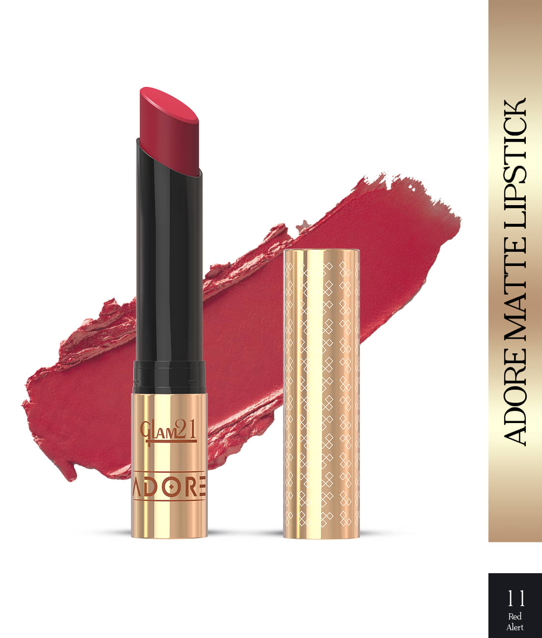     			Glam21 Heart Red Matte Transferproof Creme Lipstick ( Pack of 1 )