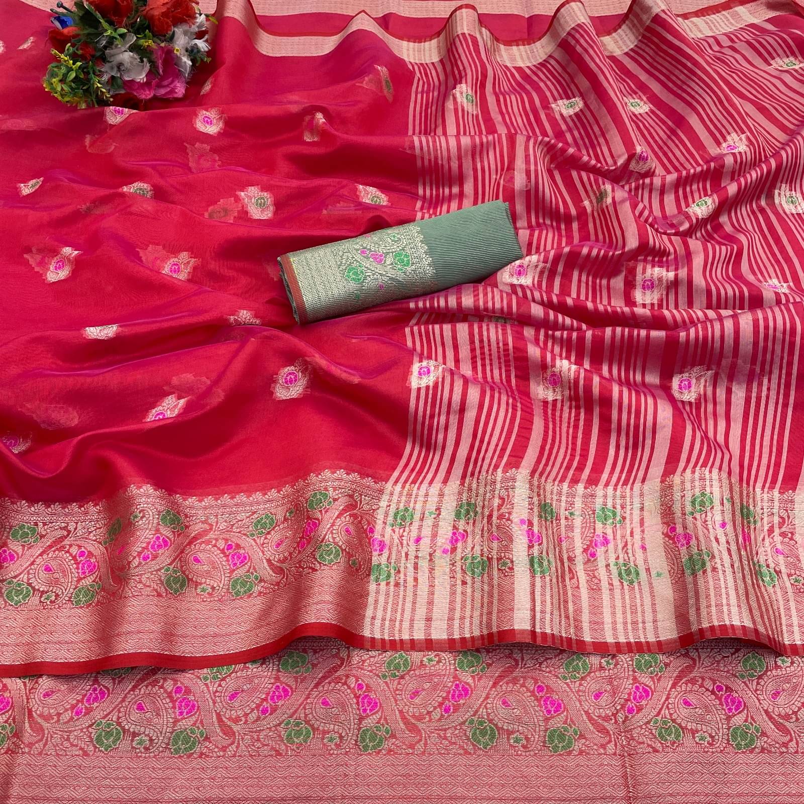 INDIAN SILKS Viscose Printed Regular Saree With Unstitched Blouse Piece ( Pink ) INDIAN SILKS Viscose Printed Regular Saree With Unstitched Blouse Piece ( Pink )
