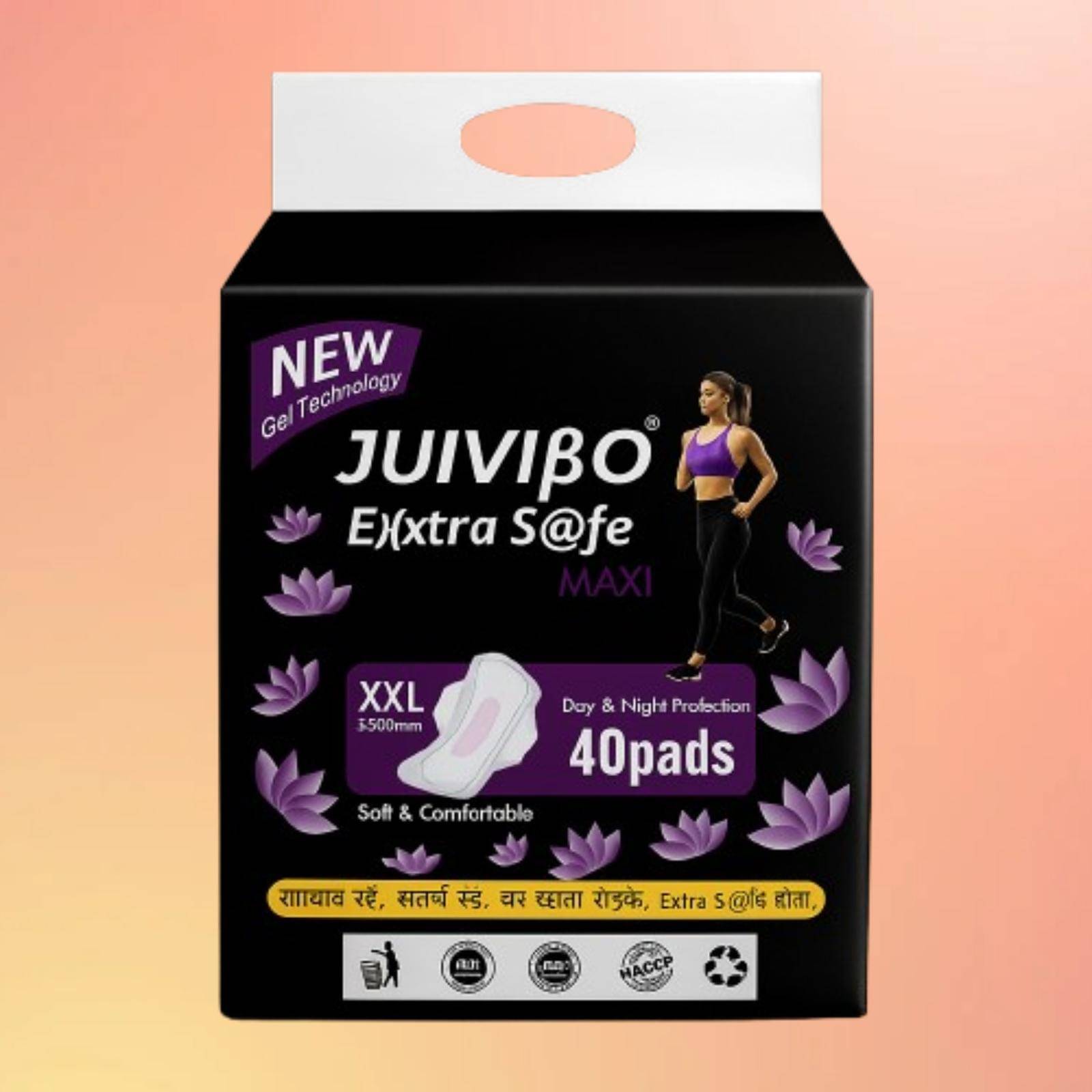 JUIVIBO Extra Safe Cottony XXL Maxi Regular Sanitary Pad     			JUIVIBO Extra Safe Cottony XXL Maxi Regular Sanitary Pad