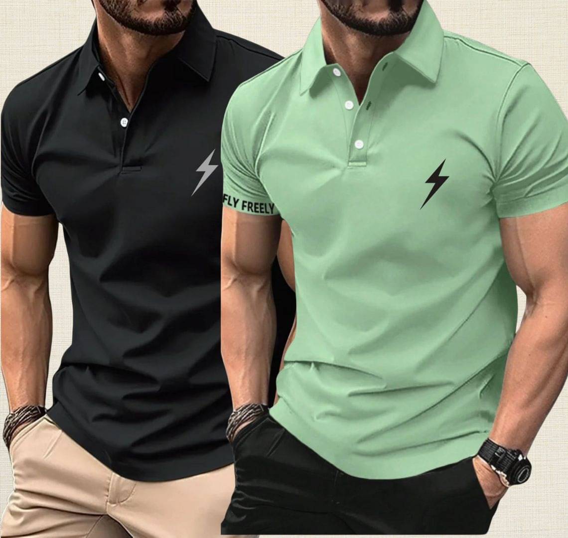     			KRSTITCH Men Polyester Regular Fit Solid Polo T Shirt ( Multicolor1 )
