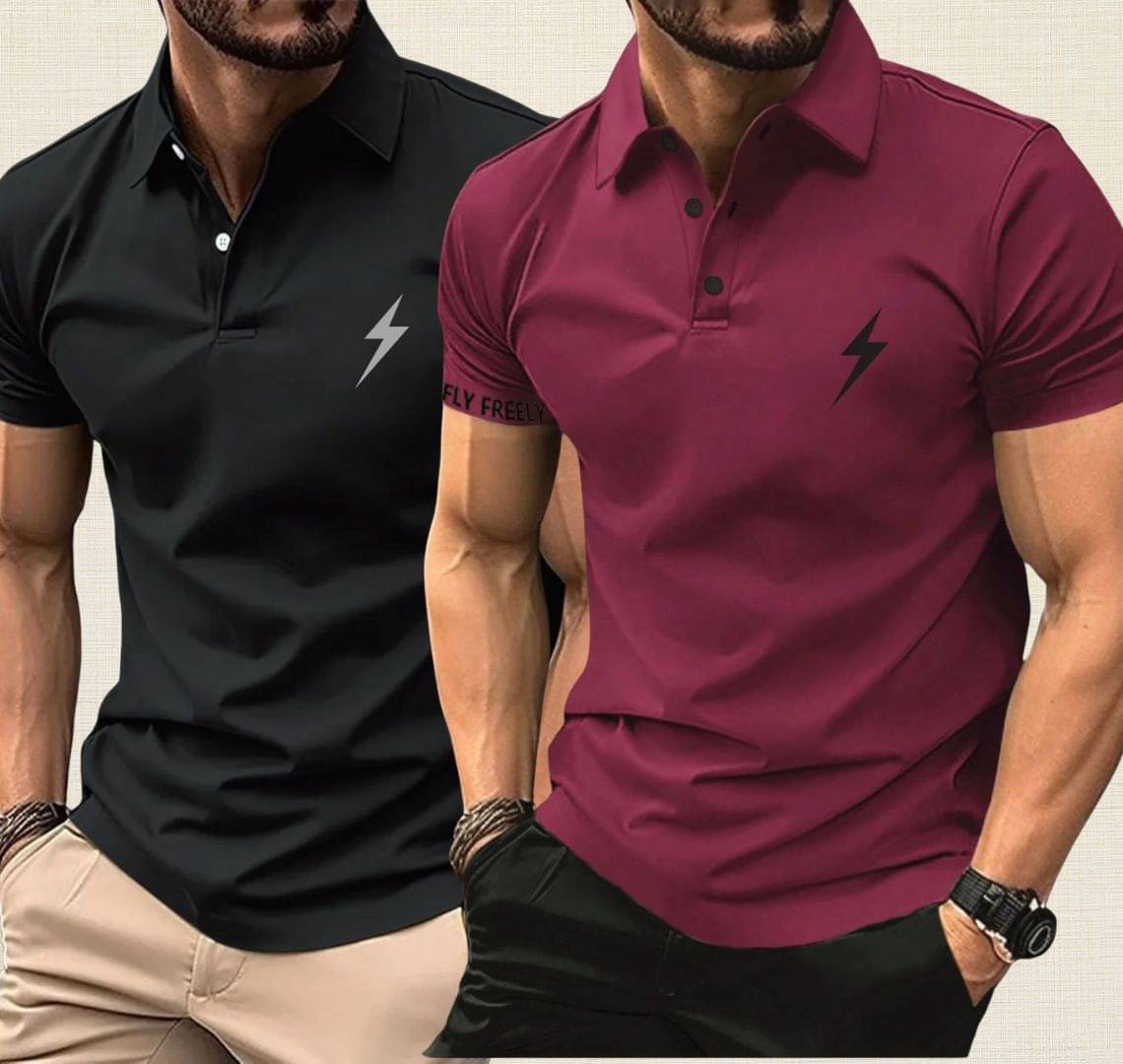     			KRSTITCH Men Polyester Regular Fit Solid Polo T Shirt ( Multicolor5 )