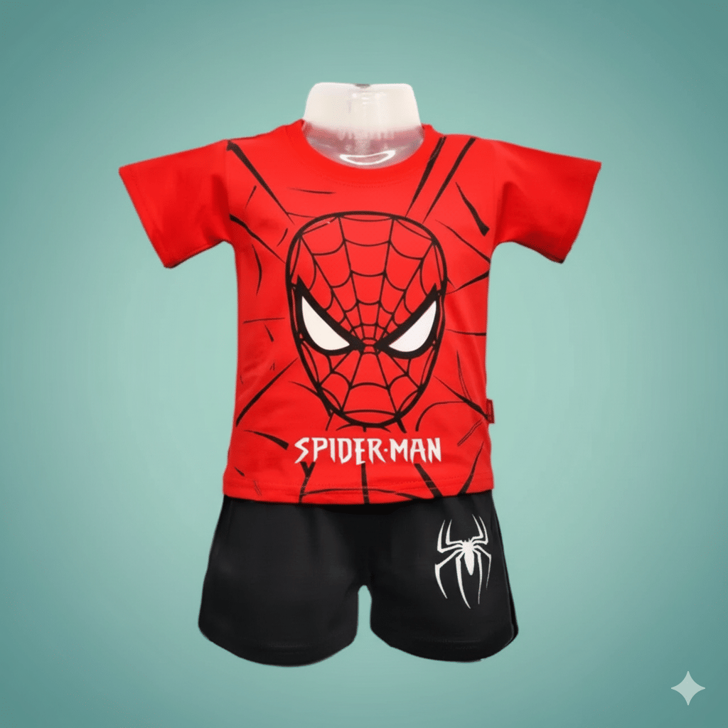     			Littlewizard Pack of 1 Unisex Cotton Blend T-Shirt & Shorts Set ( Red )