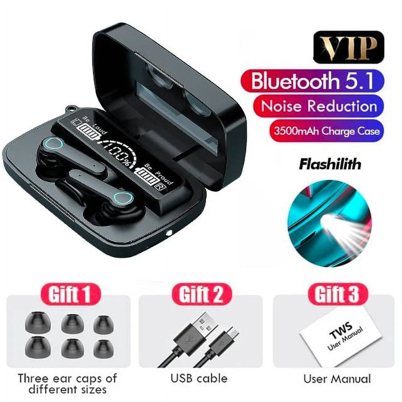     			M19 Earbud TWS Wireless in Ear Earbuds with Touch Control Gaming Bluetooth Earphone Bluetooth Headset (Black, True Wireless)