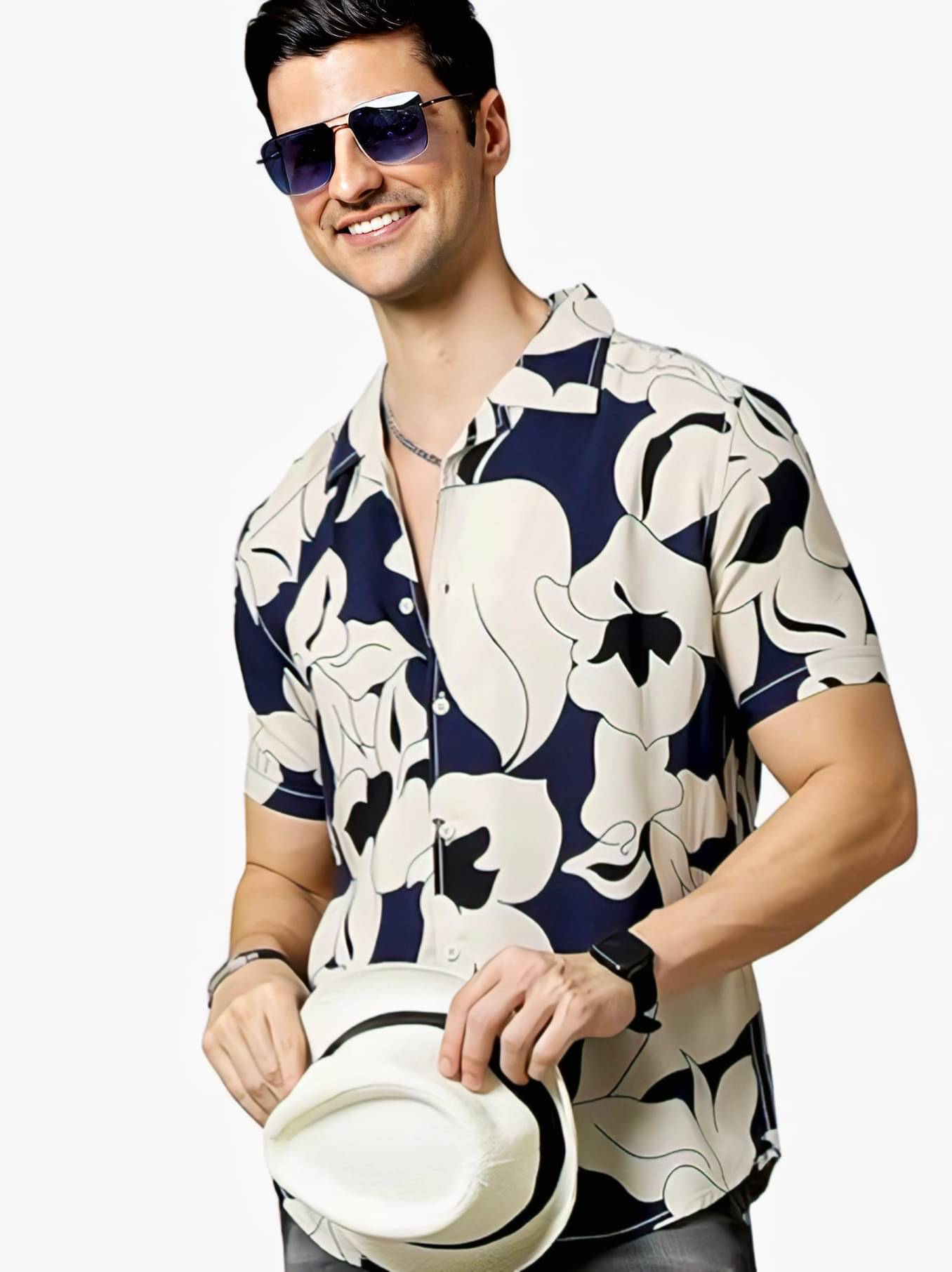     			MAAN Rayon Regular Fit Printed Half Sleeves Men's Casual Shirt - Blue ( Pack of 1 )