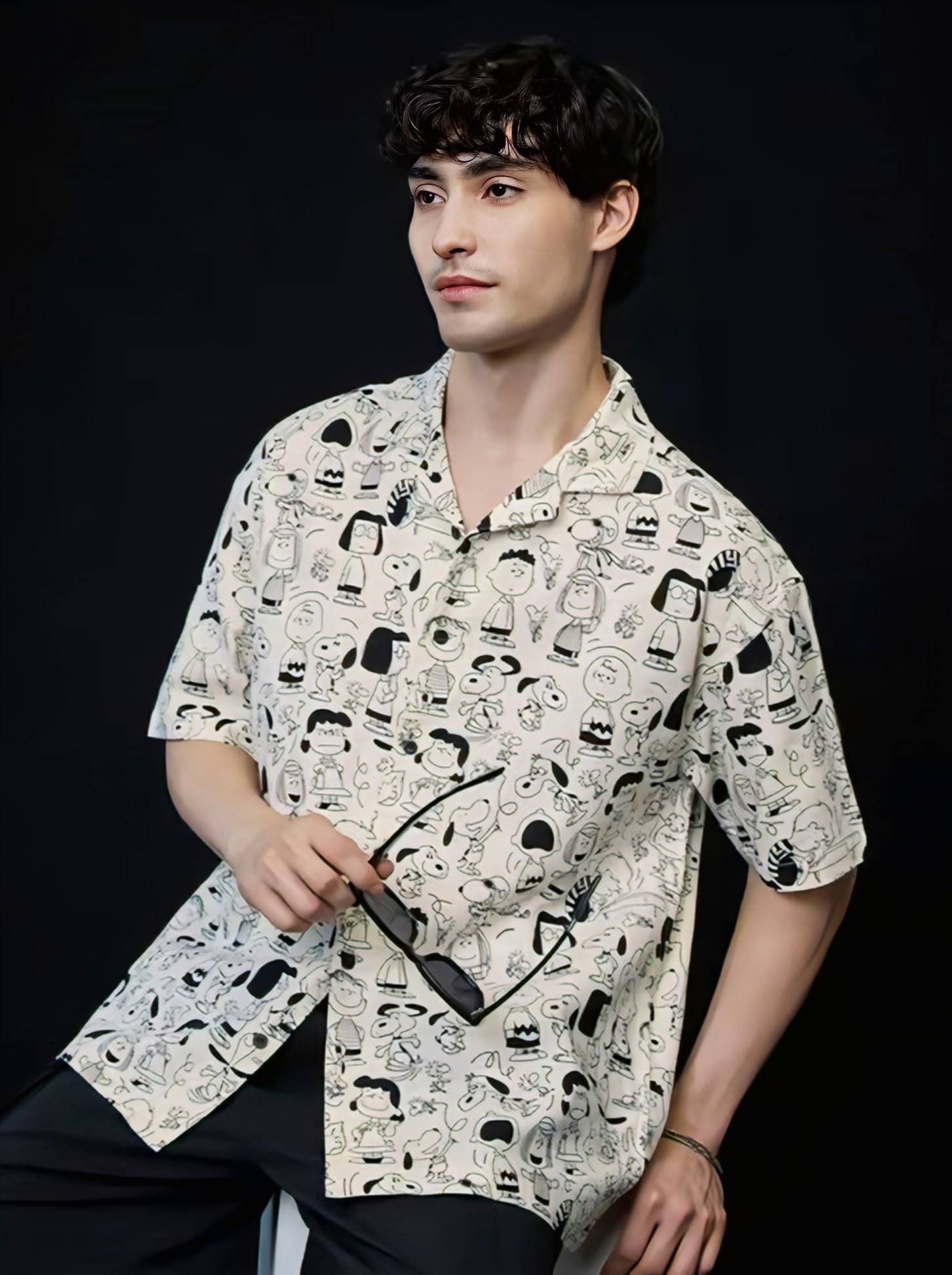     			MAAN Rayon Regular Fit Printed Half Sleeves Men's Casual Shirt - Cream ( Pack of 1 )