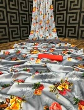 Madhav Art Satin Printed Regular Saree With Unstitched Blouse Piece ( Multicolor 7 ) Madhav Art Satin Printed Regular Saree With Unstitched Blouse Piece ( Multicolor 7 )
