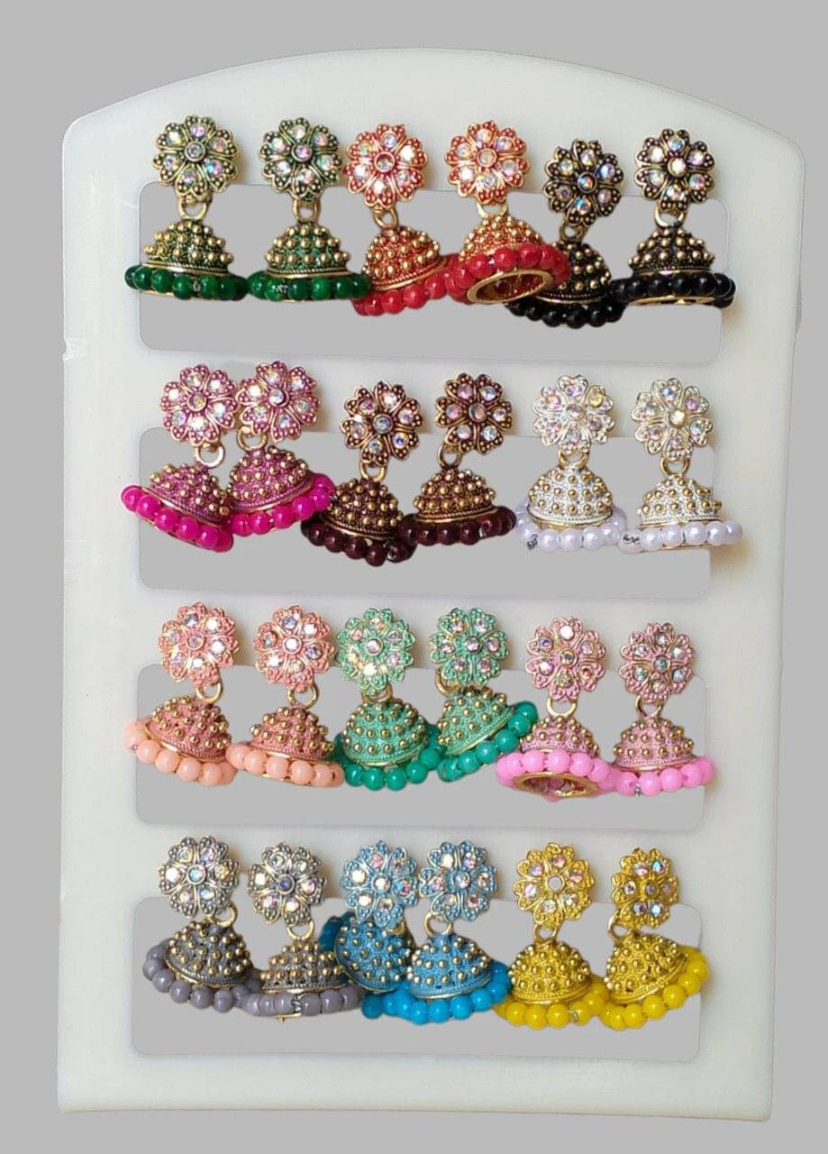     			Mehak Creation Green Jhumki Earrings ( More Than 10 )