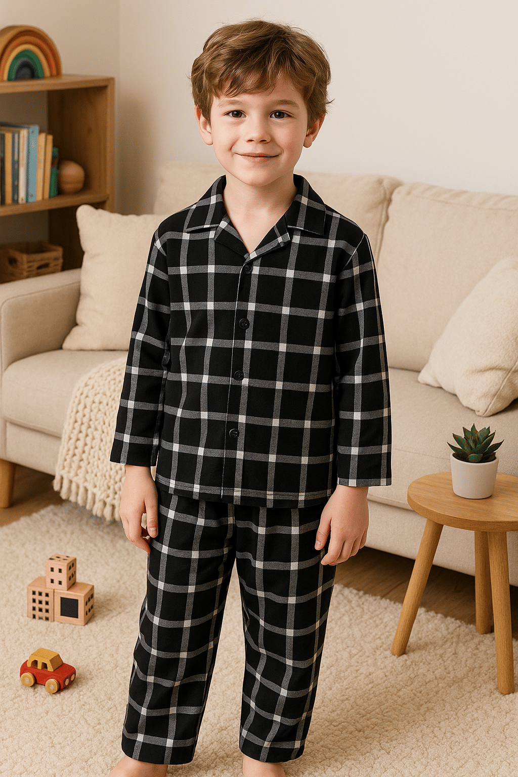     			Mini Mavens Pack of 1 Unisex Cotton Blend Shirt & Pants Set ( Black )
