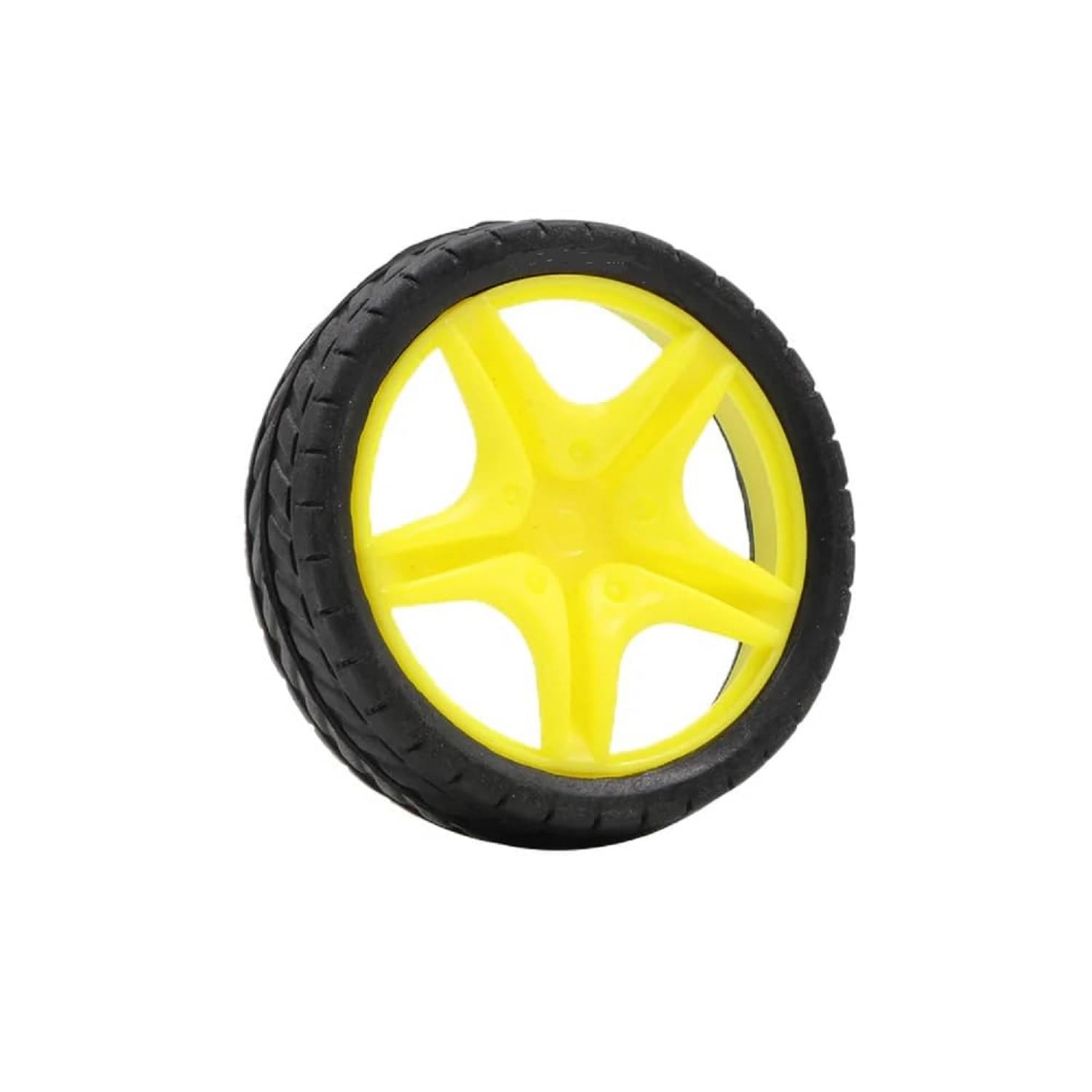     			NexElectronics- 66mmX18mm Robotic Rubber Tyre Wheel for BO Motors | New Model | Pack of 4 |