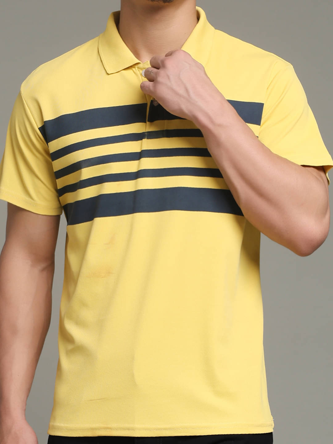 Nins Moda Men Cotton Blend Regular Fit Printed Polo T Shirt ( Mustard ) Nins Moda Men Cotton Blend Regular Fit Printed Polo T Shirt ( Mustard )