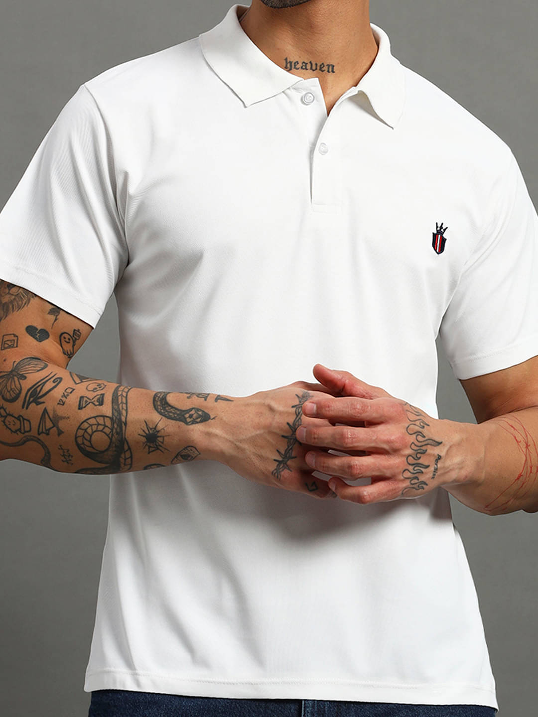 Nins Moda Men Cotton Blend Regular Fit Solid Polo T Shirt ( White ) Nins Moda Men Cotton Blend Regular Fit Solid Polo T Shirt ( White )