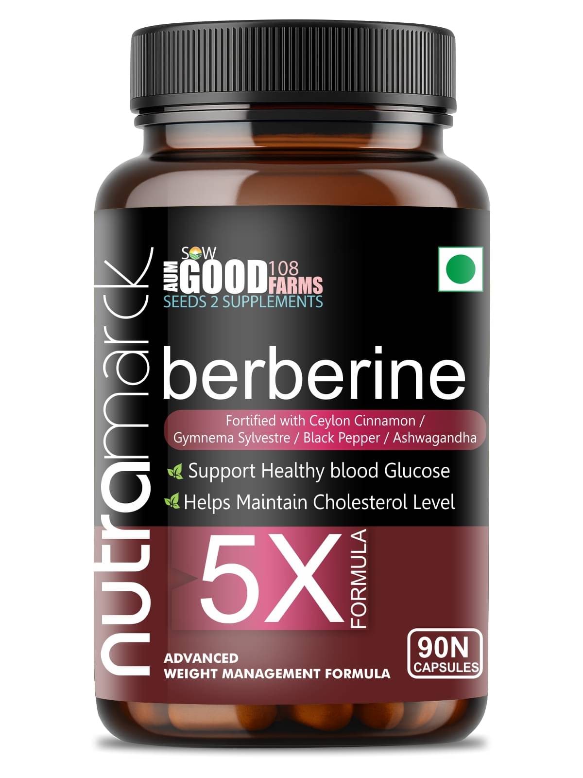 NutraMarck Berberine 5X Capsules Plant Based 90 no.s Capsule NutraMarck Berberine 5X Capsules Plant Based 90 no.s Capsule