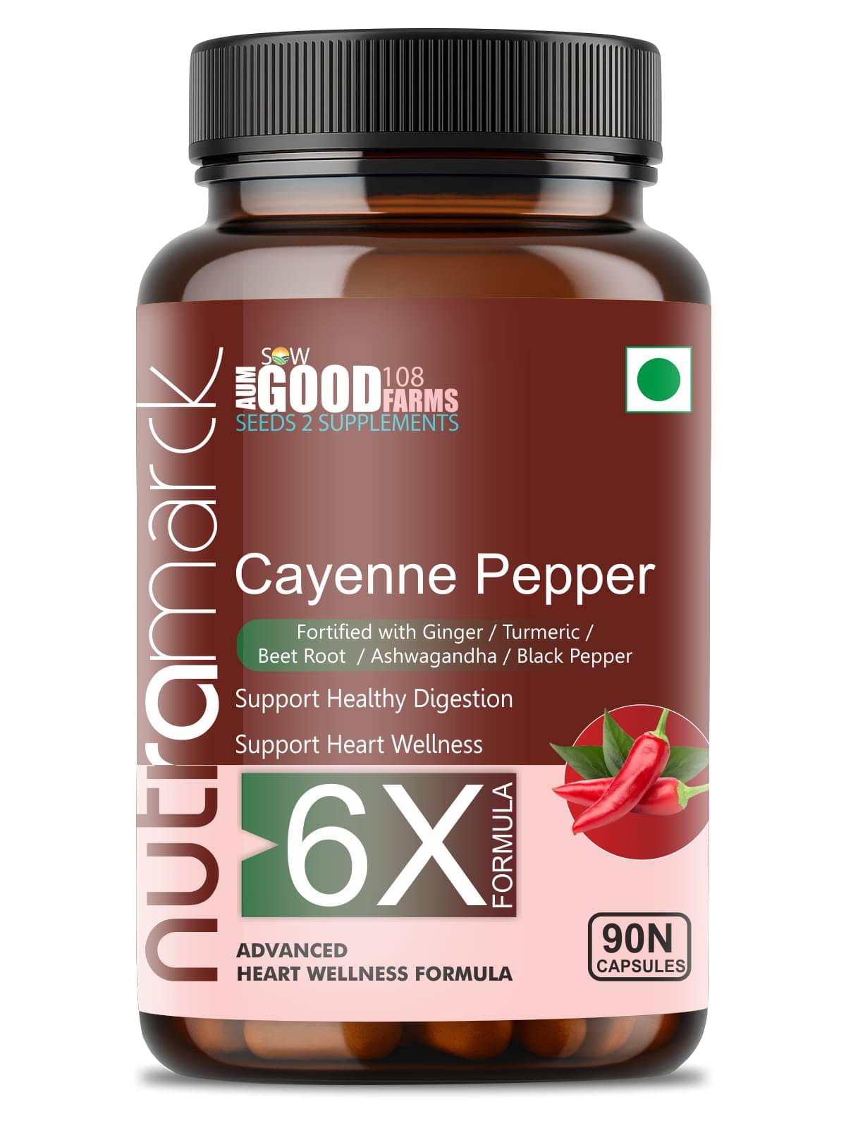     			NutraMarck Cayenne Pepper 6X Capsules 90 no.s Capsule
