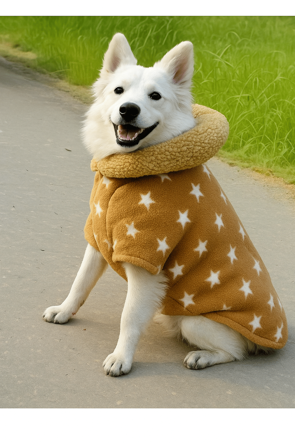 OLENE Camel Nylon & Fur Dog Small Jacket OLENE Camel Nylon & Fur Dog Small Jacket