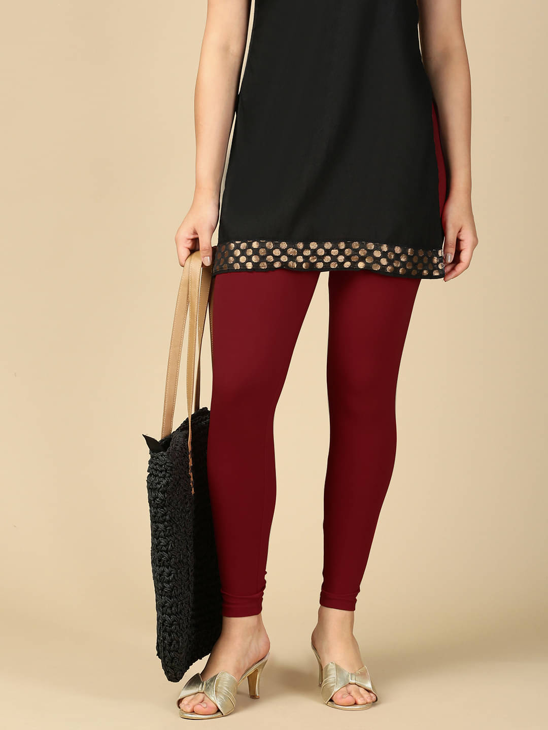     			PYNK Pack of 1 Cotton Women Legging ( Maroon )