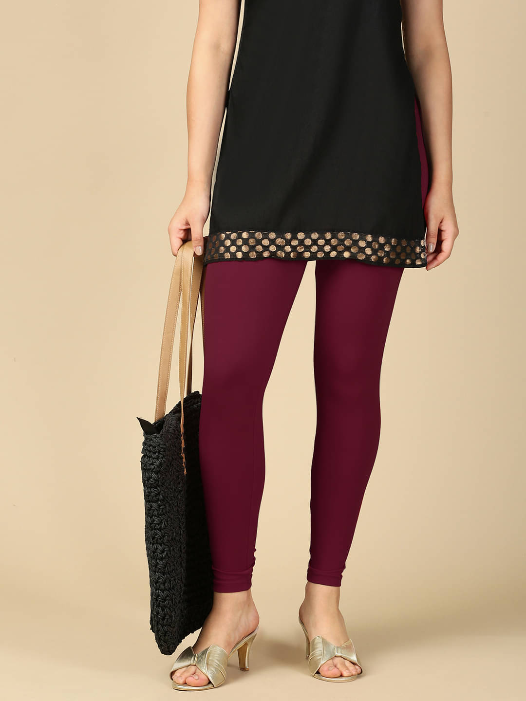     			PYNK Pack of 1 Cotton Women Legging ( Wine )