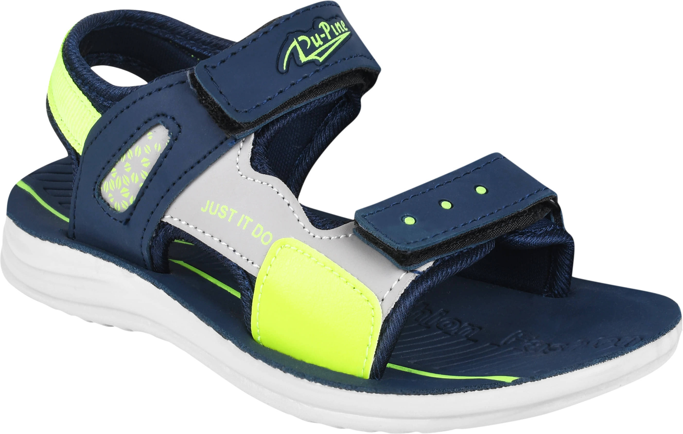     			Pu-Pine Boys Velcro Sports Sandals (Black , 9.5-10 Years)