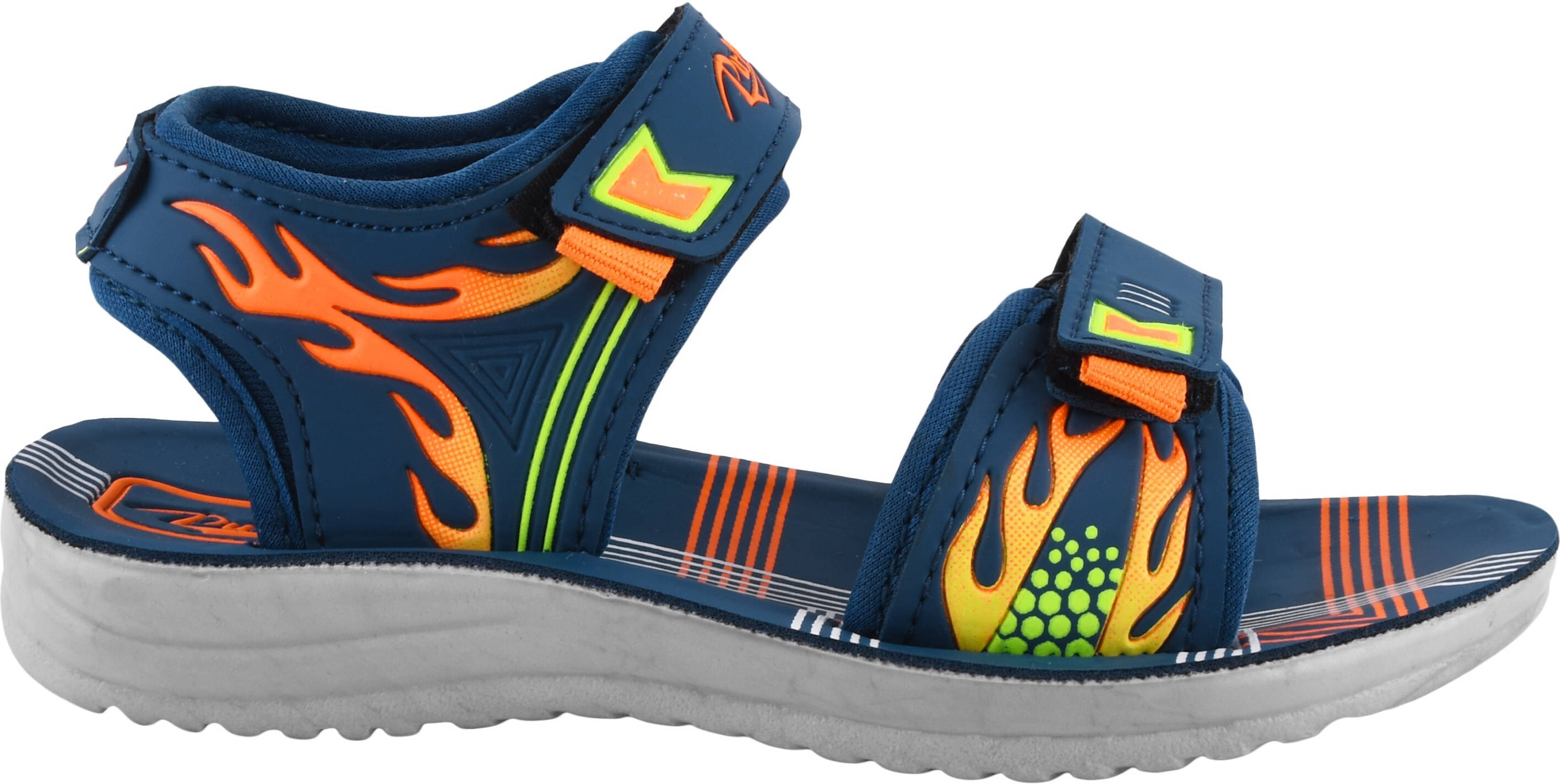     			Pu-Pine Boys Velcro Sports Sandals (Black , 9.5-10 Years)