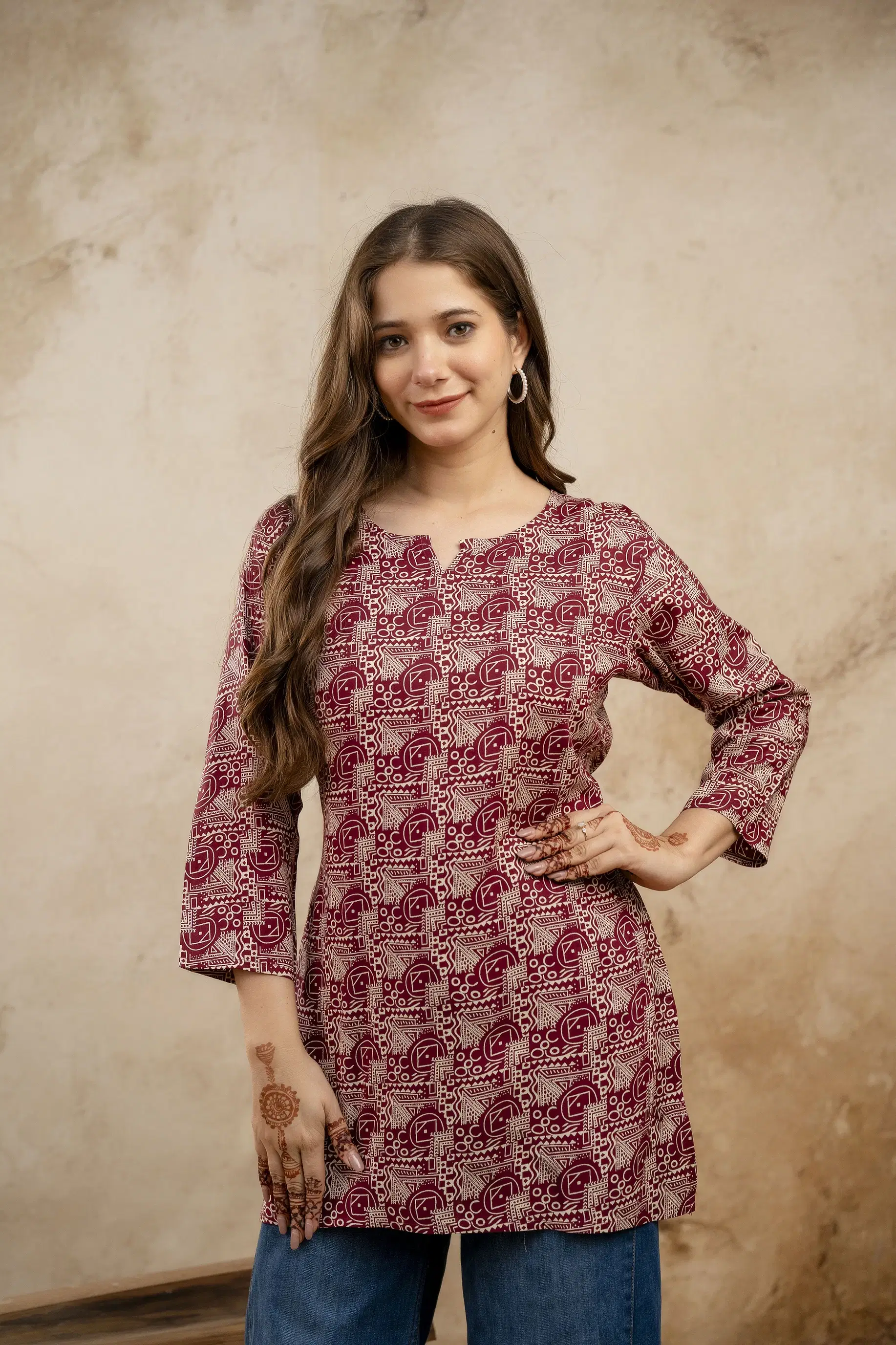     			Purshottam Wala Women's Viscose Rayon Tunic ( Maroon )
