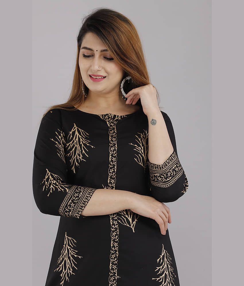 RAMBAAN CREATION Women Rayon Printed A-line Kurti ( Black ) - Kurtis, Tunics | Buy online on ZillyBuy