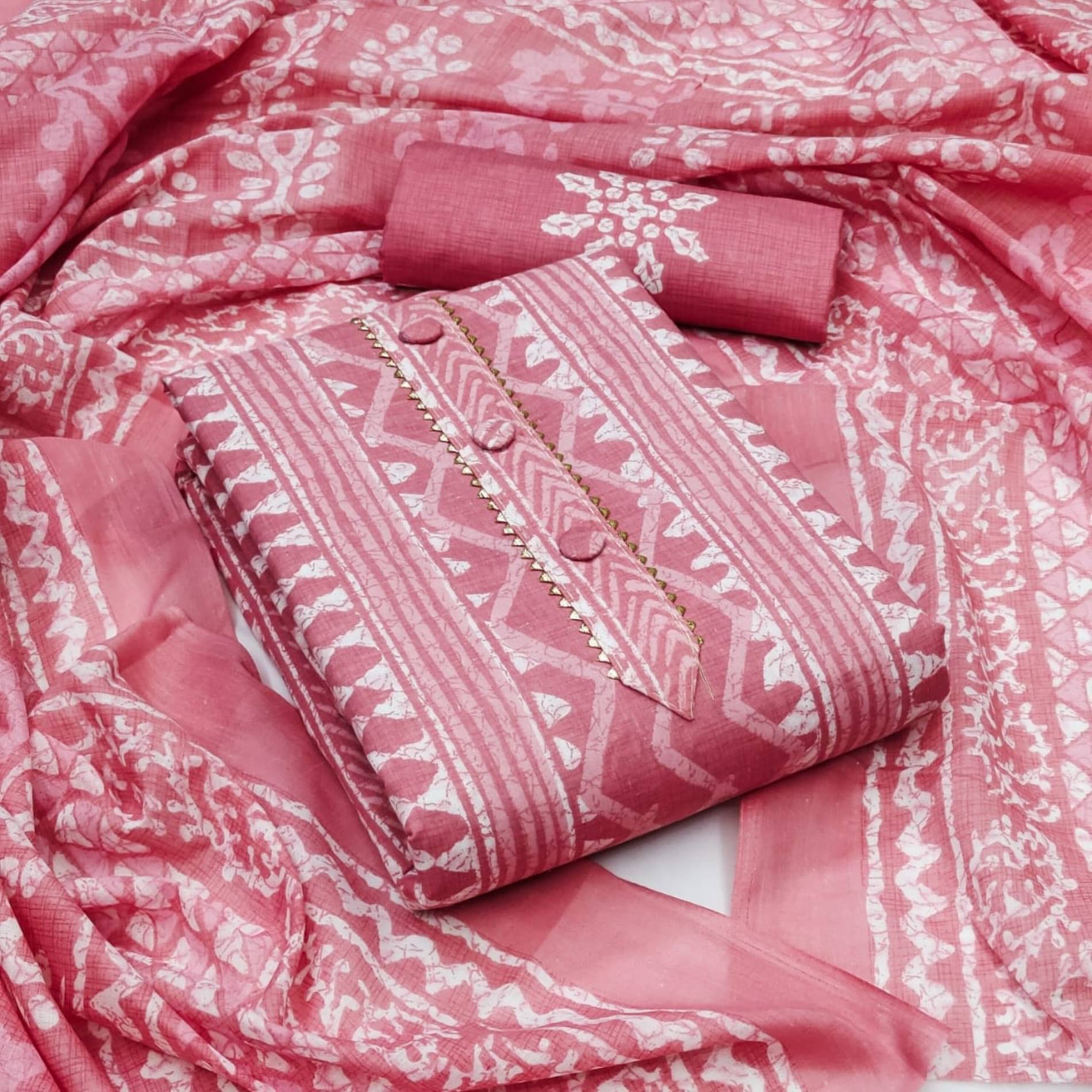     			Rangtulika Ethnics Women Cotton Unstitched Dress Material ( Pink )