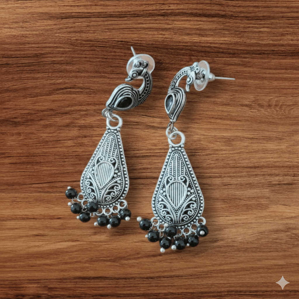     			Ridhi Sidhi Collection Black Jhumki Earrings ( Pack of 1 )