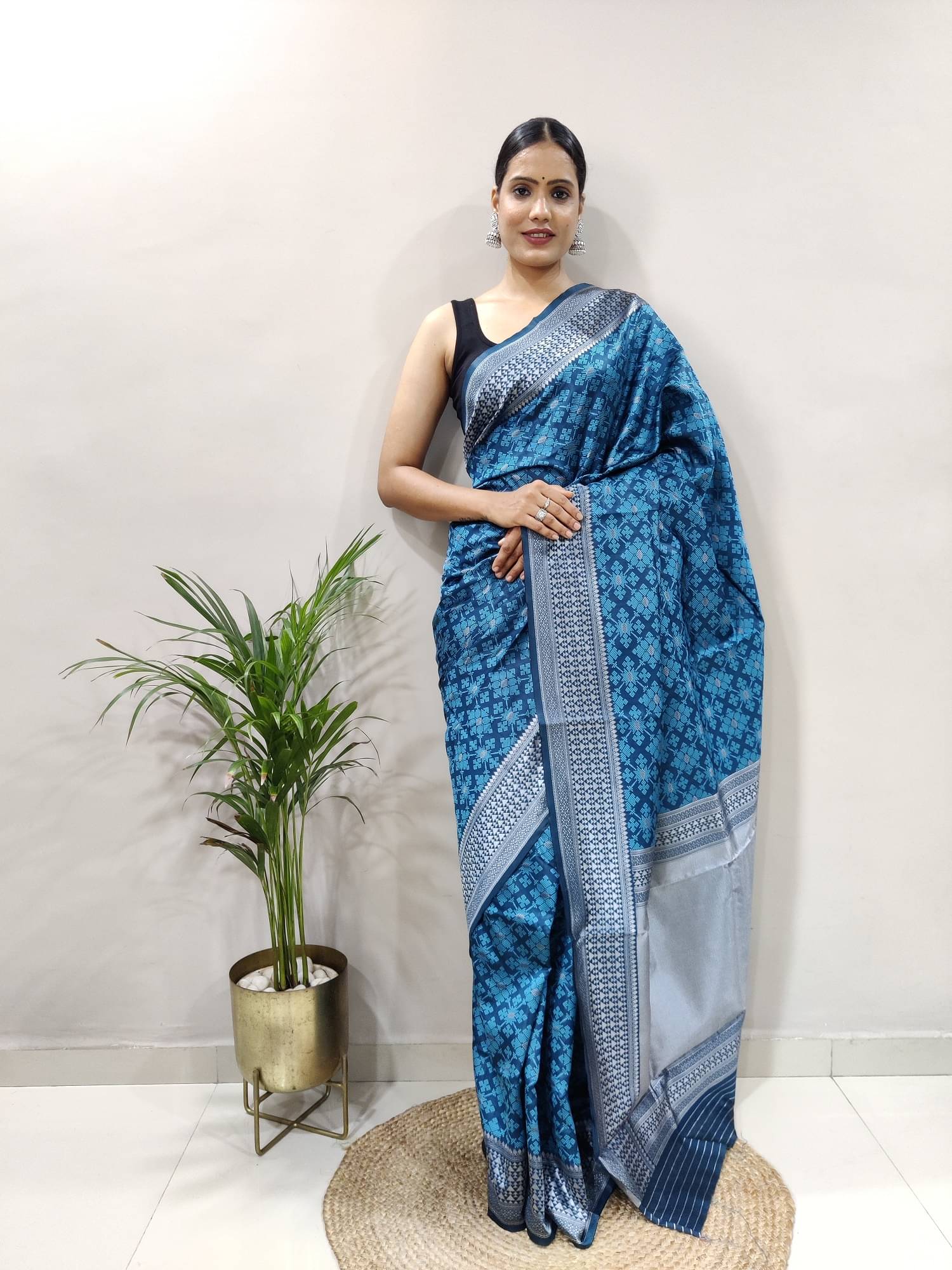 SATVASHIV Silk Self Design Regular Saree With Unstitched Blouse Piece ( Blue ) SATVASHIV Silk Self Design Regular Saree With Unstitched Blouse Piece ( Blue )