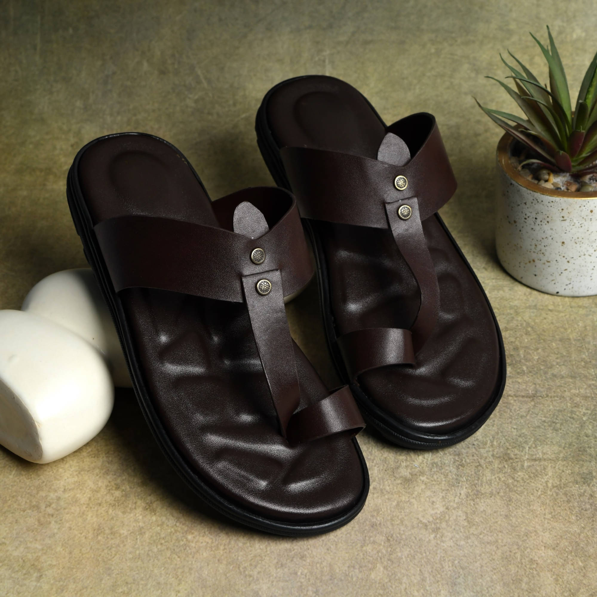     			STEPFOX Brown Men's Kolhapuris