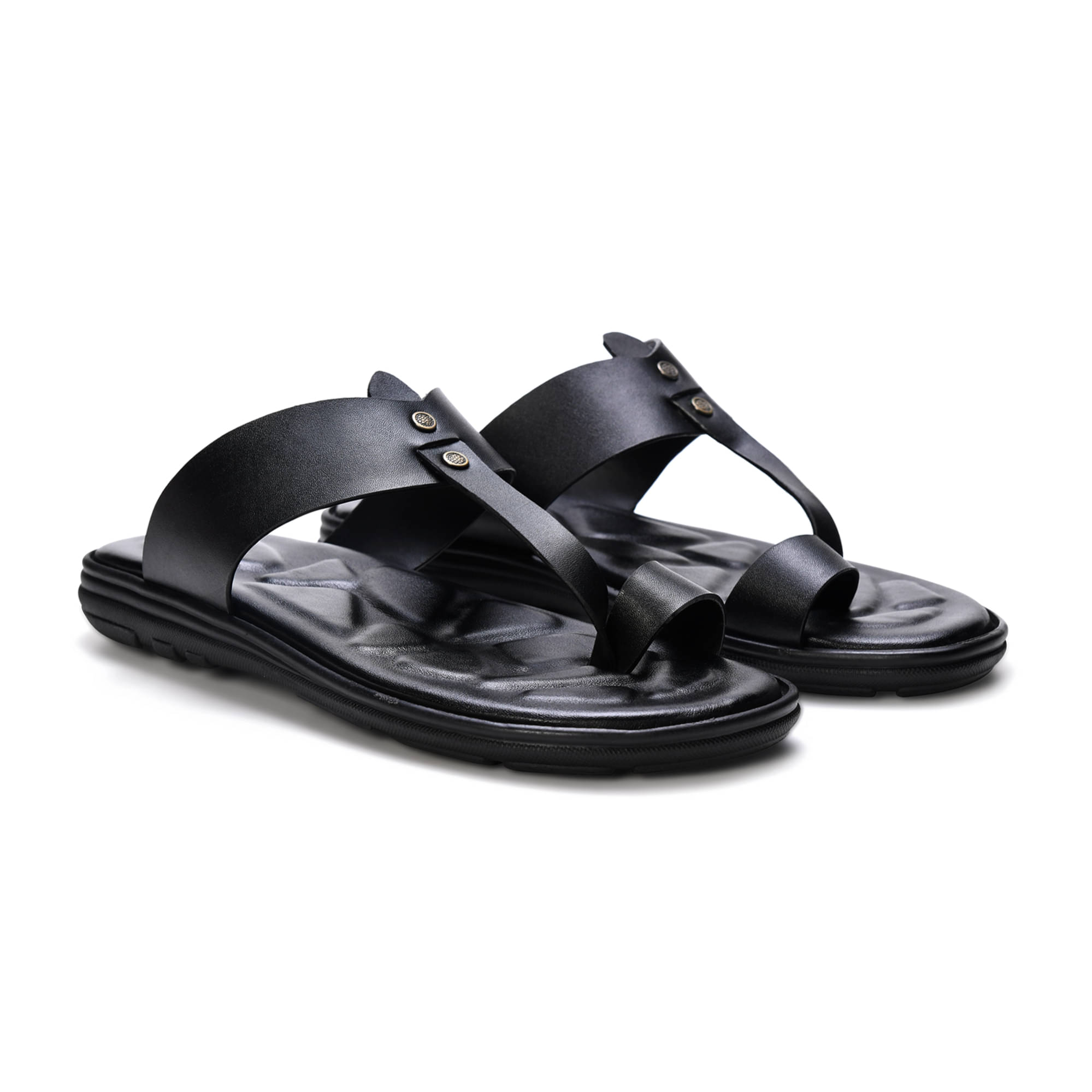     			STEPSOFT Black Men's Kolhapuris