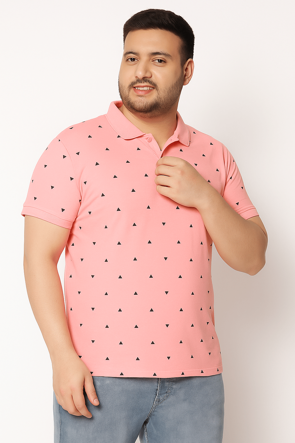 STYLE ACCORD Men Cotton Blend Regular Fit Printed Polo T Shirt ( Black )
