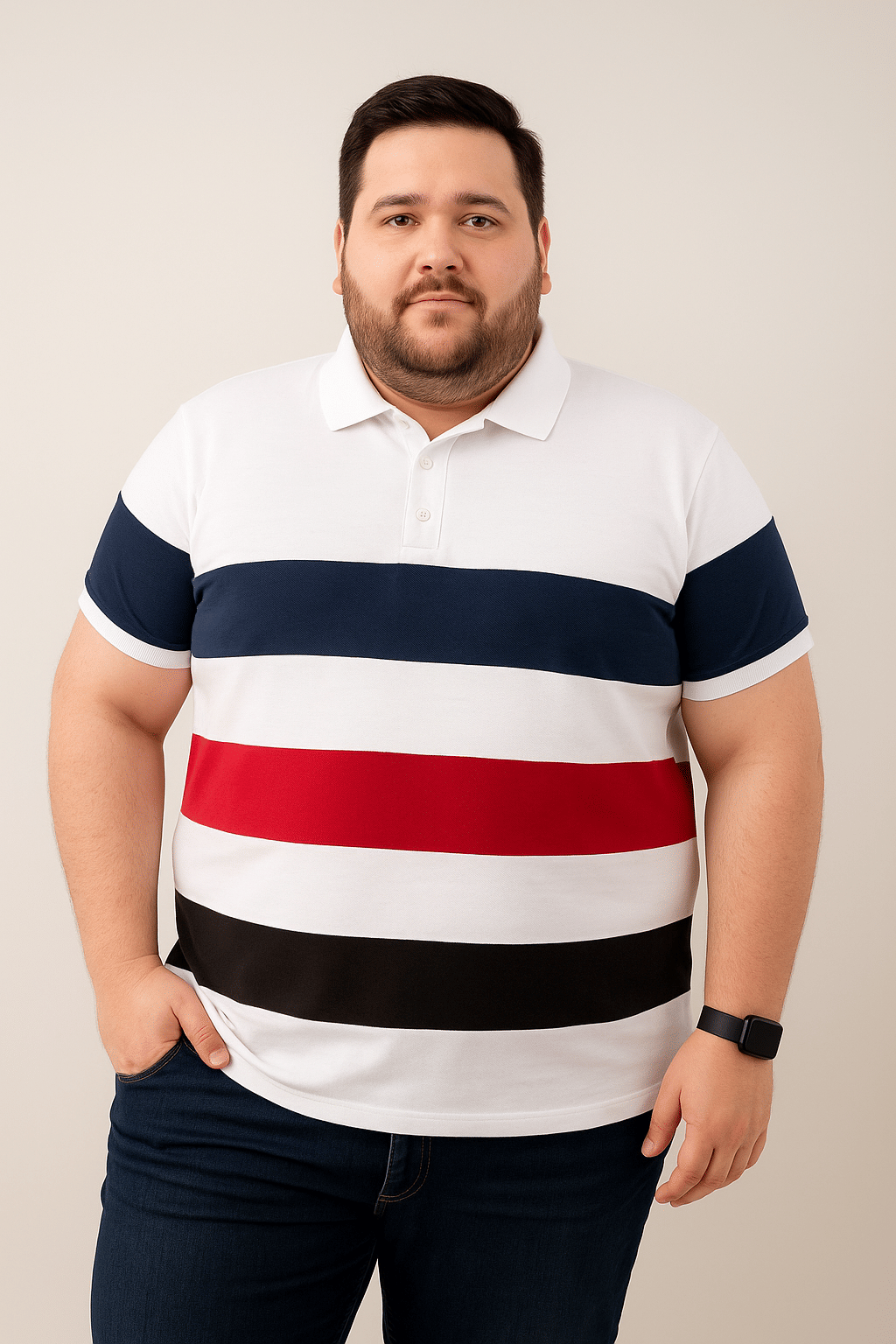     			STYLE ACCORD Men Cotton Blend Regular Fit Colorblock Polo T Shirt ( White )