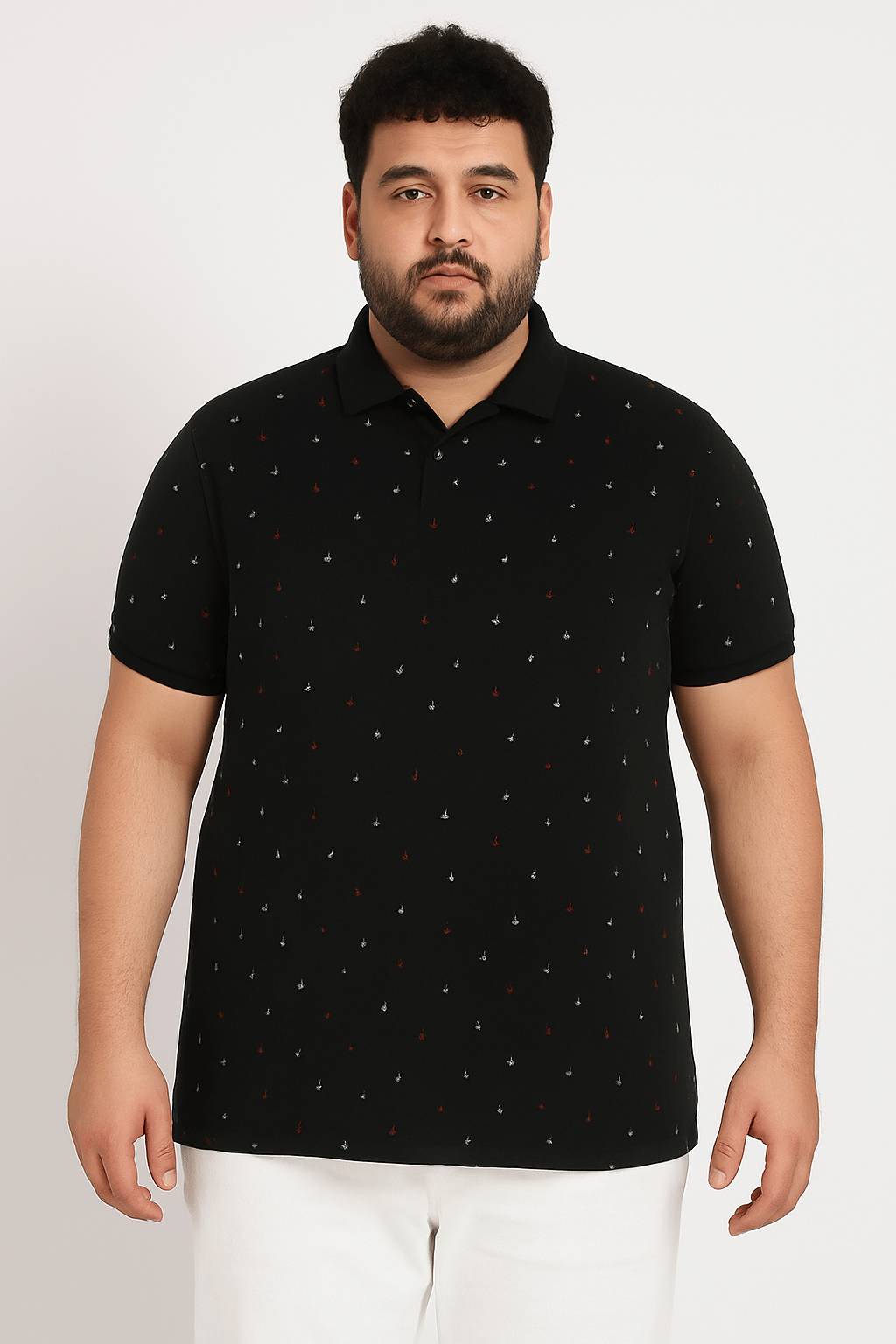 STYLE ACCORD Men Cotton Blend Regular Fit Printed Polo T Shirt ( Black ) STYLE ACCORD Men Cotton Blend Regular Fit Printed Polo T Shirt ( Black )