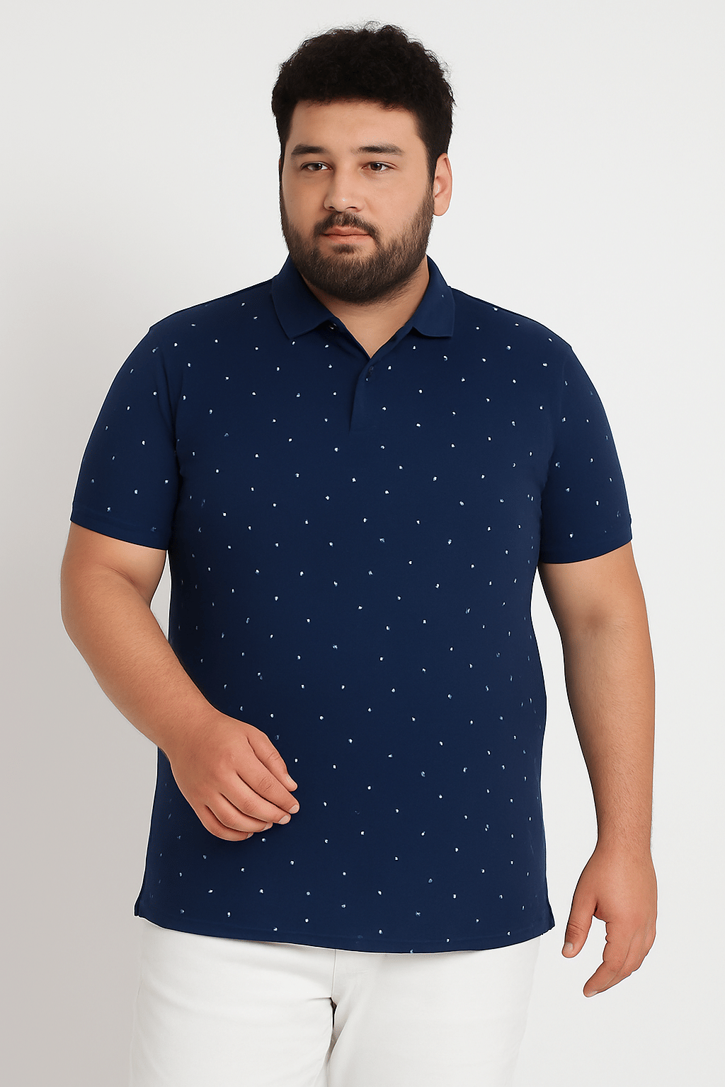 STYLE ACCORD Men Cotton Blend Regular Fit Printed Polo T Shirt ( Navy Blue )     			STYLE ACCORD Men Cotton Blend Regular Fit Printed Polo T Shirt ( Navy Blue )