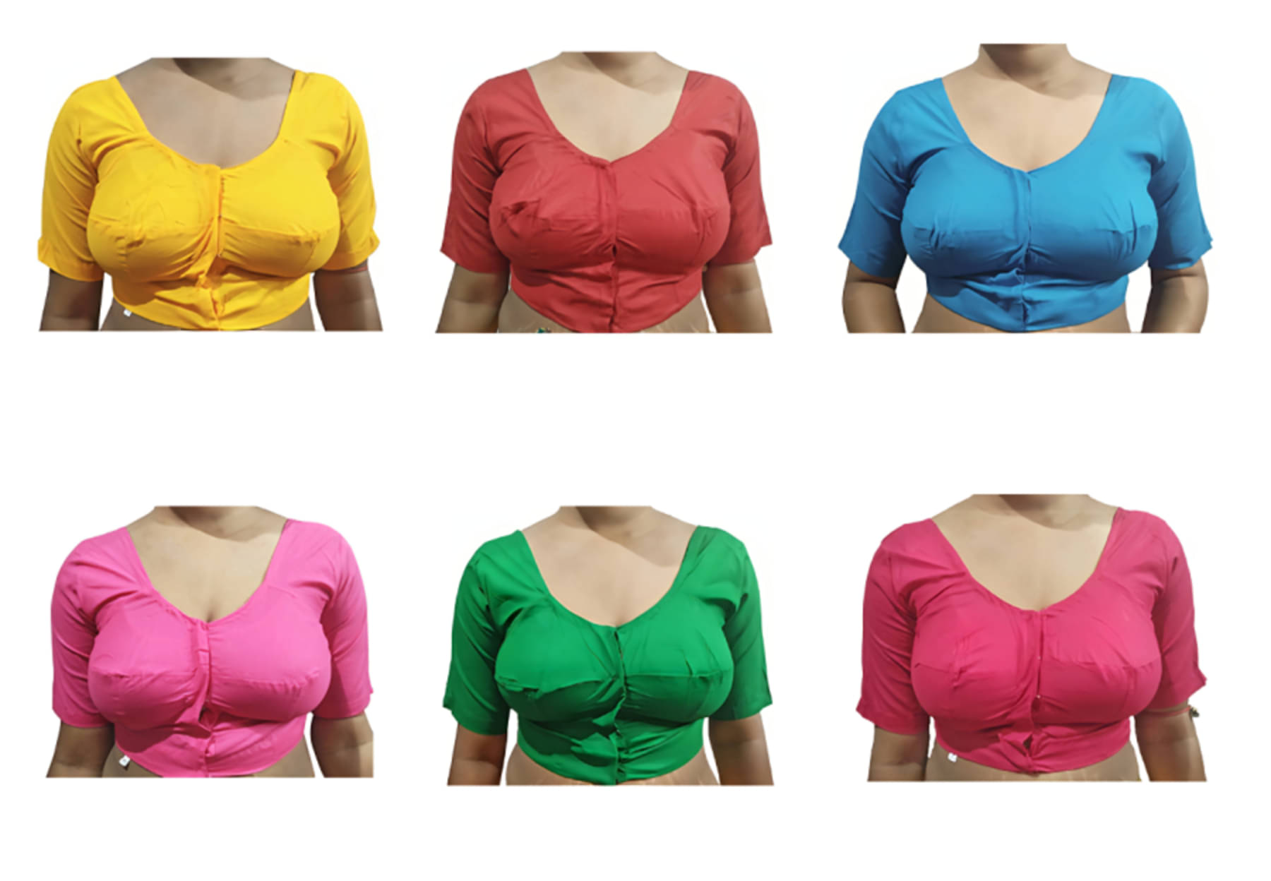     			SUCHITRA STORE Cotton Readymade without Pad Round Neck Women's Blouse ( Multicoloured )