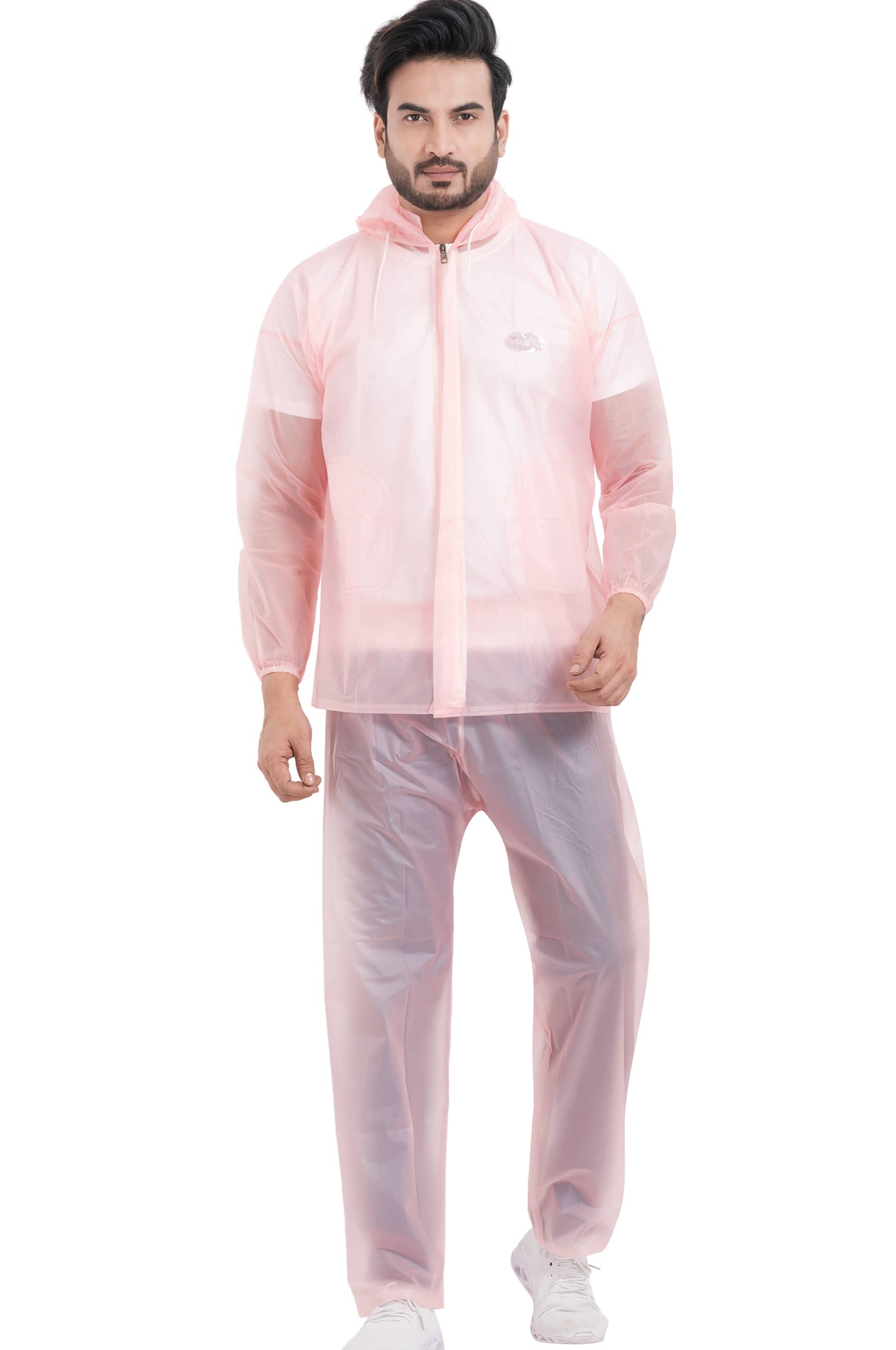 Sindon Pink Nylon Men's Rain Suit Set ( Pack of 1 )