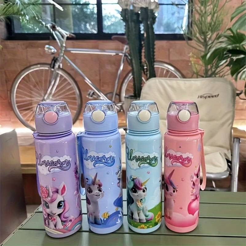     			Skyflying Unicorn Water Bottle Assorted Plastic Water Bottle 700 mL ( Set of 1 )
