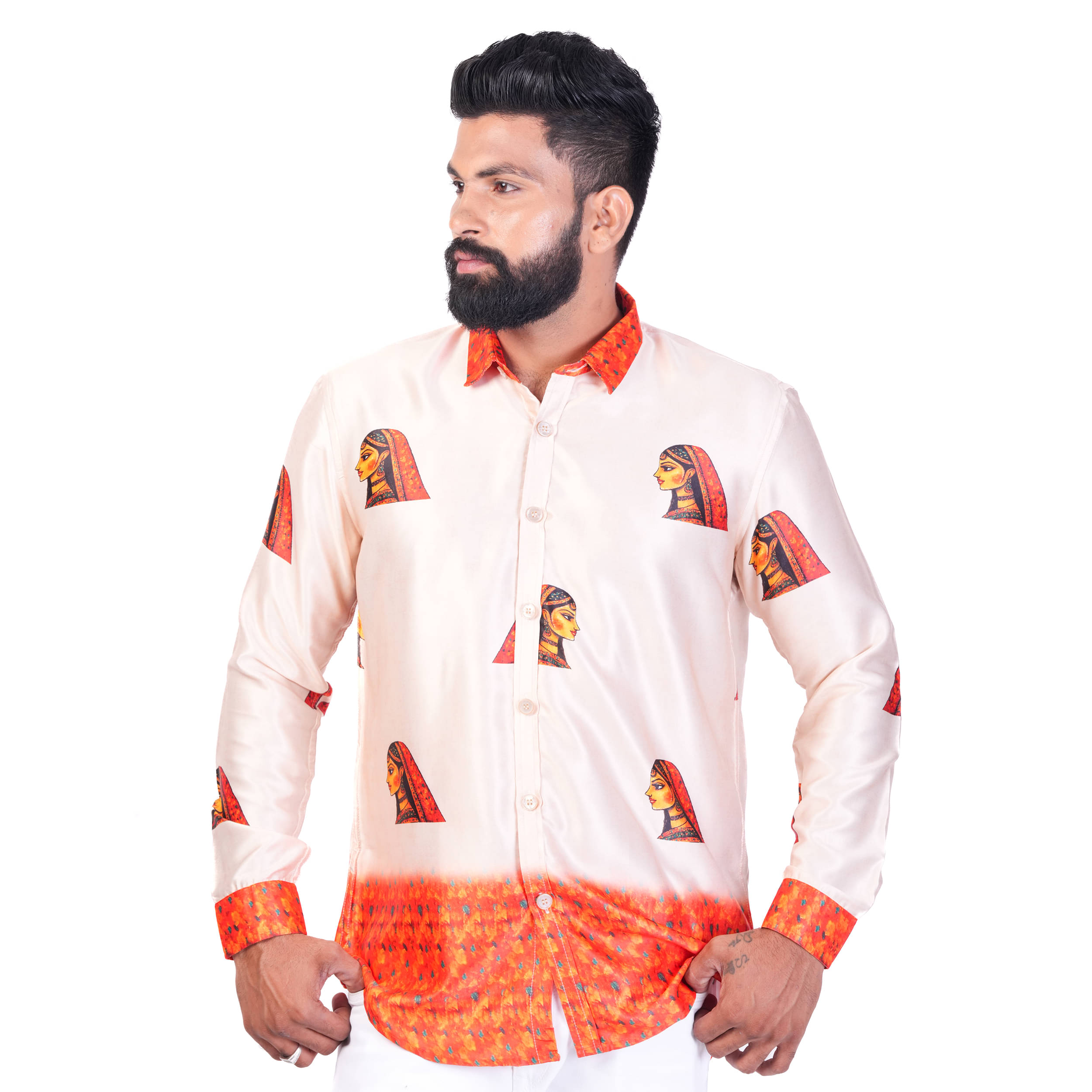 TAK-DINA-DIN Satin Regular Fit Printed Full Sleeves Men's Casual Shirt - Multicolor 10 ( Pack of 1 ) TAK-DINA-DIN Satin Regular Fit Printed Full Sleeves Men's Casual Shirt - Multicolor 10 ( Pack of 1 )