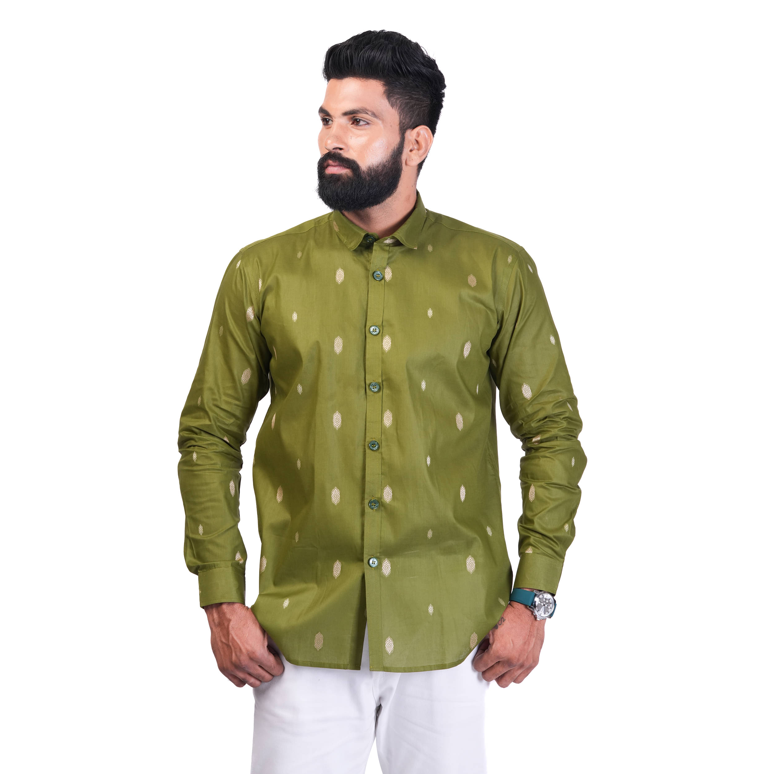 TAK-DINA-DIN Silk Regular Fit Printed Full Sleeves Men's Casual Shirt - Green ( Pack of 1 )     			TAK-DINA-DIN Silk Regular Fit Printed Full Sleeves Men's Casual Shirt - Green ( Pack of 1 )