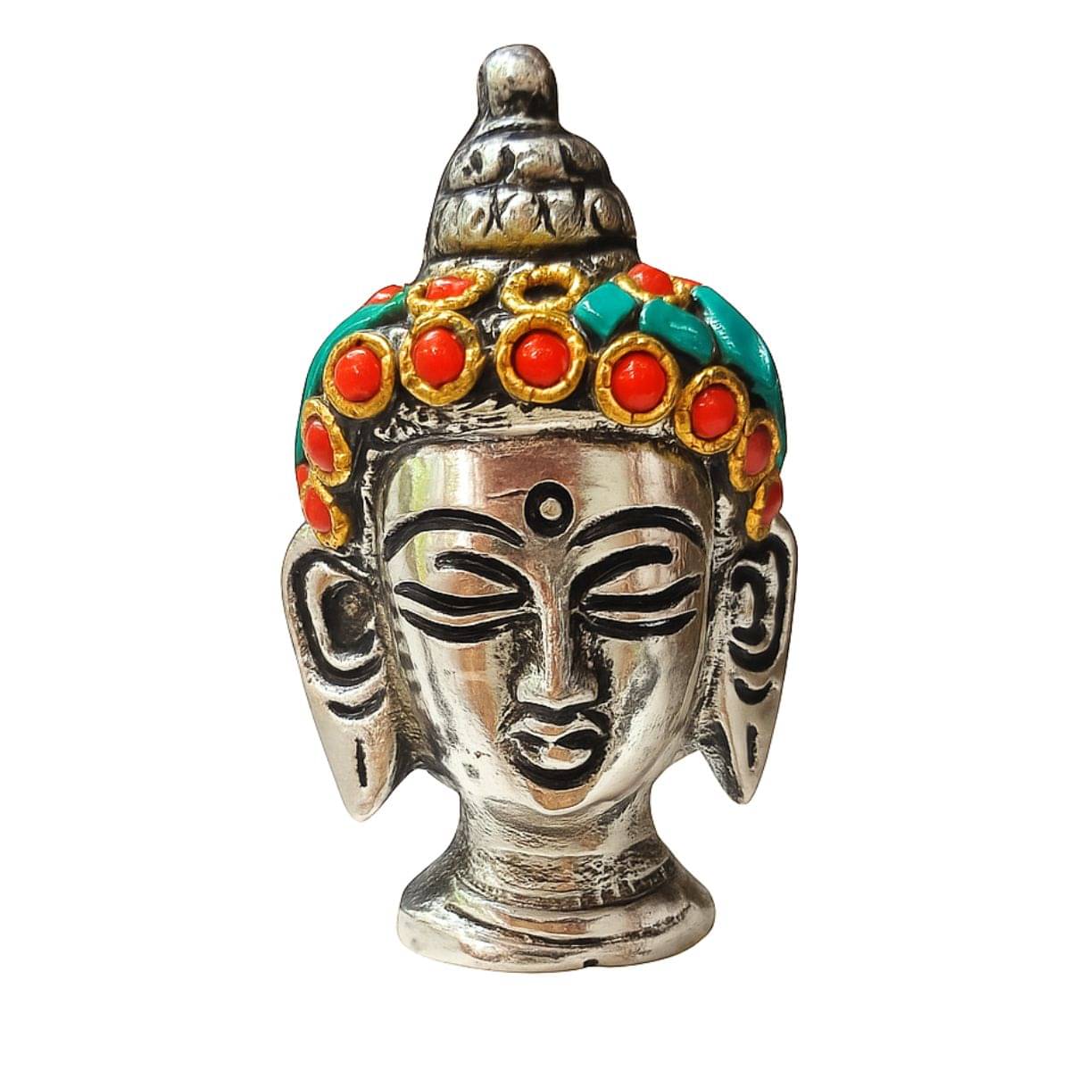 Tiny Shiny Buddha Metal Statue igurine with Colorful Stones Agarbatti Holder for Pooja room, living room for gift Tiny Shiny Buddha Metal Statue igurine with Colorful Stones Agarbatti Holder for Pooja room, living room for gift