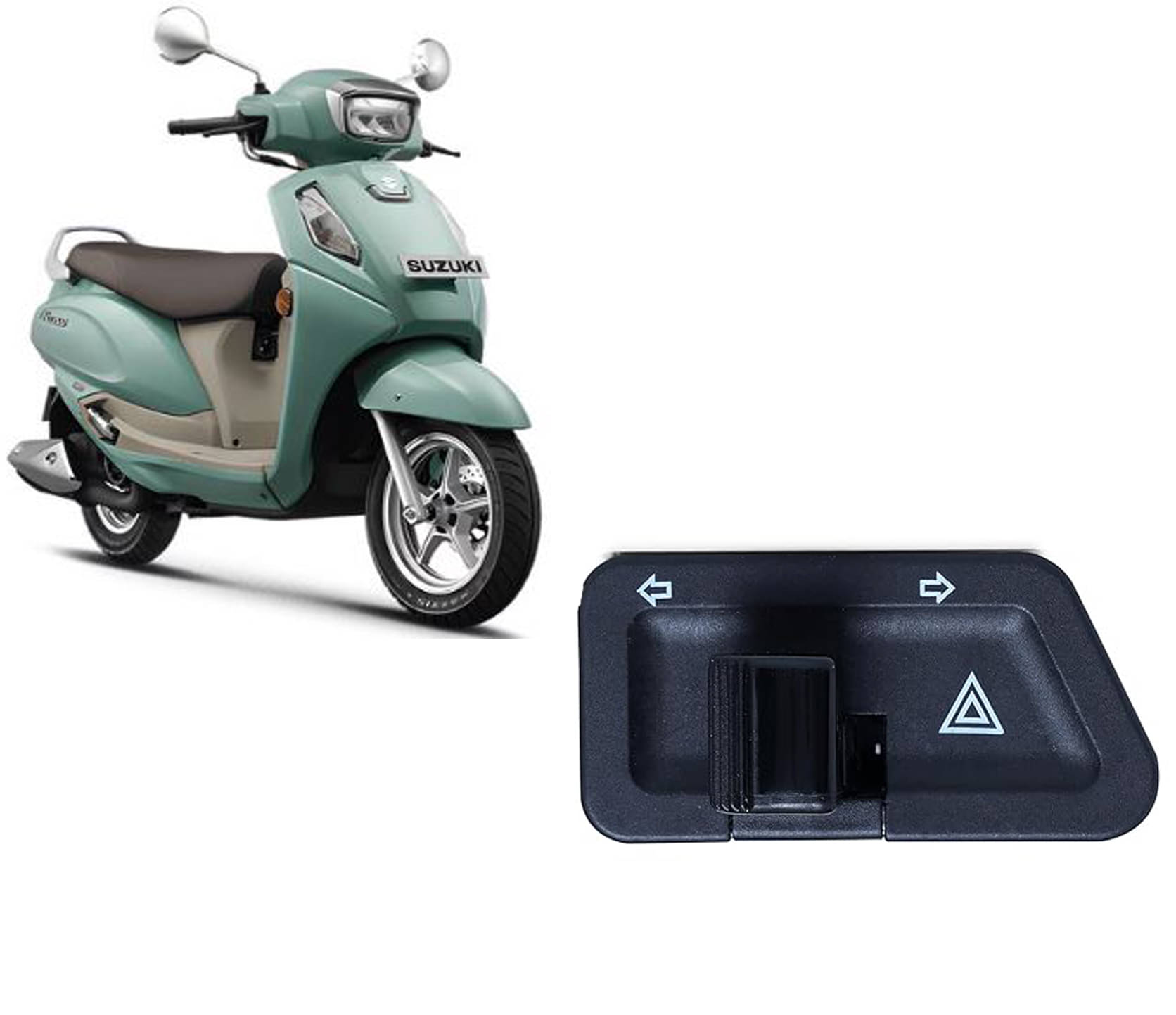     			Universal Hazard Flasher Switch for Scooters Compatible with Activa and Access Indicator Emergency Light Button